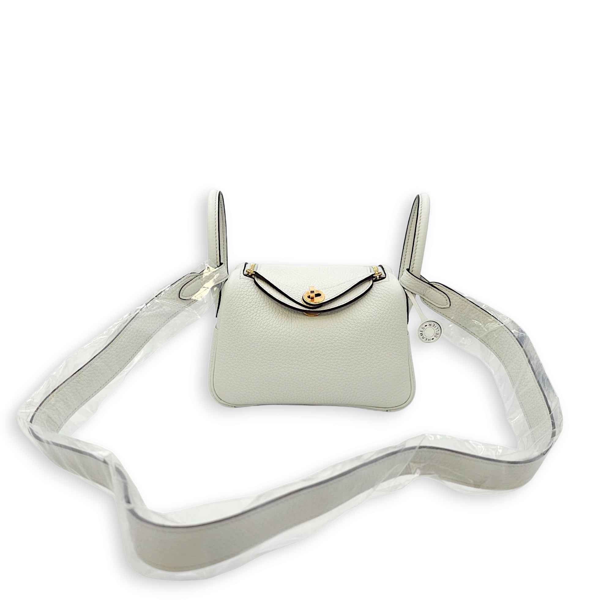 Lindy II Mini Gris Platine in Clemence, Gold hardware