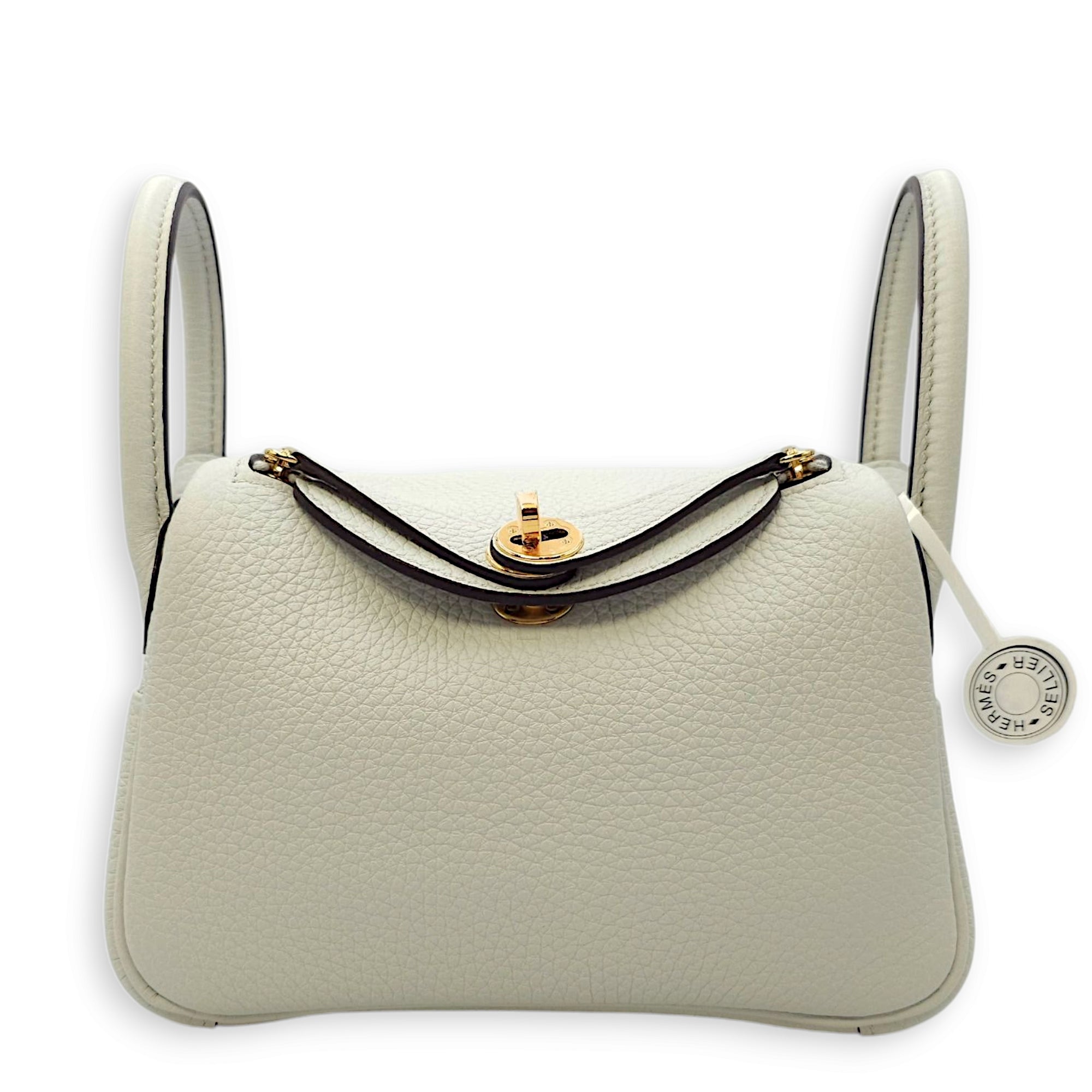 Lindy II Mini Gris Platine in Clemence, Gold hardware