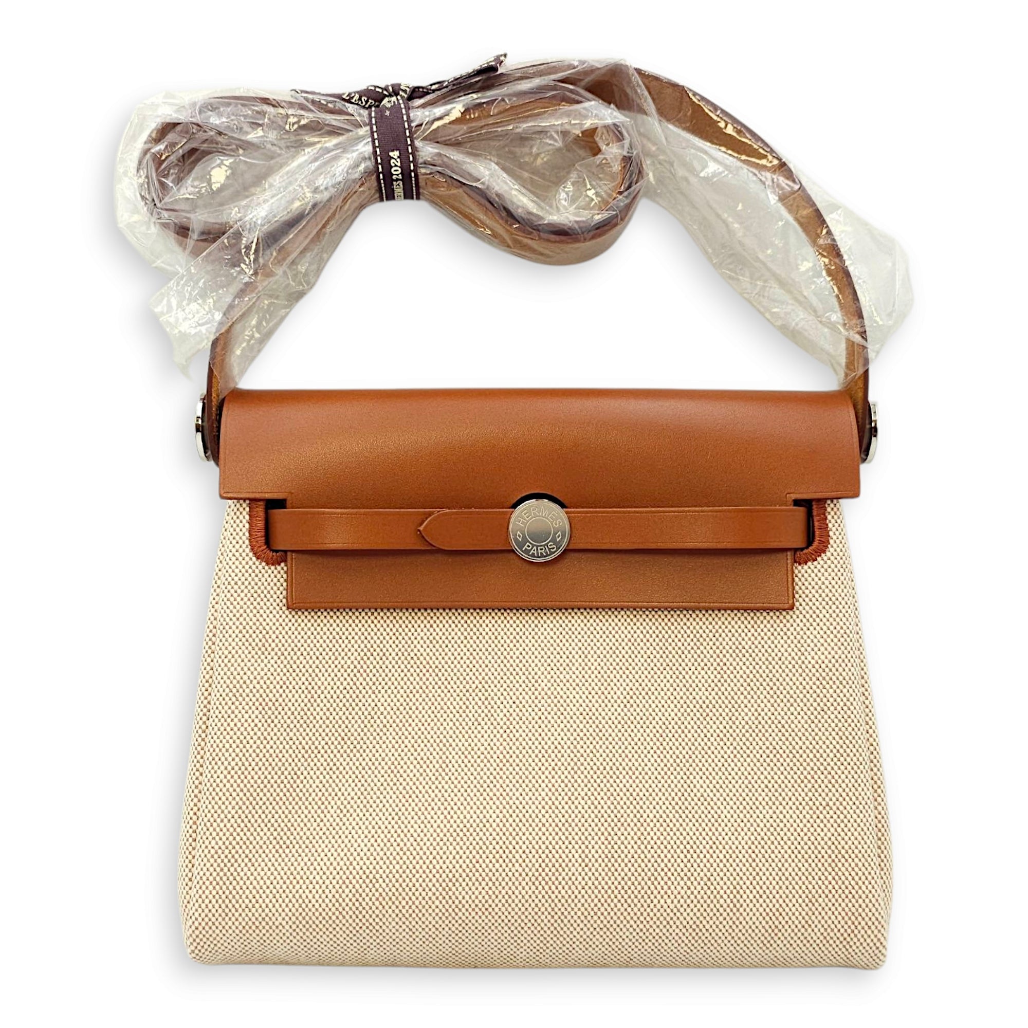 Herbag 20 Ecru-Beige/Fauve in Vache Hunter/Toile, Palladium hardware
