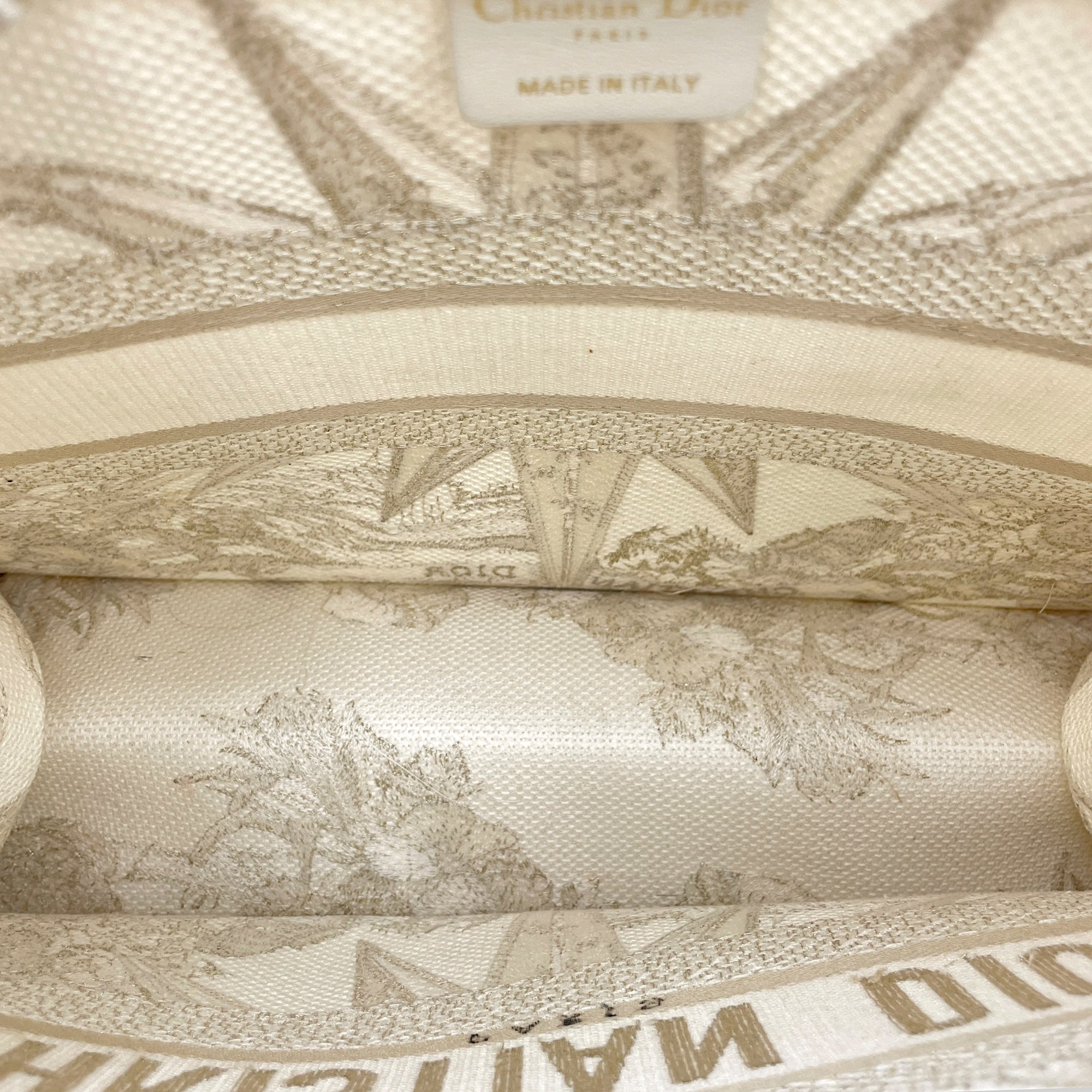 Embroidered Book Tote Medium White in Canvas