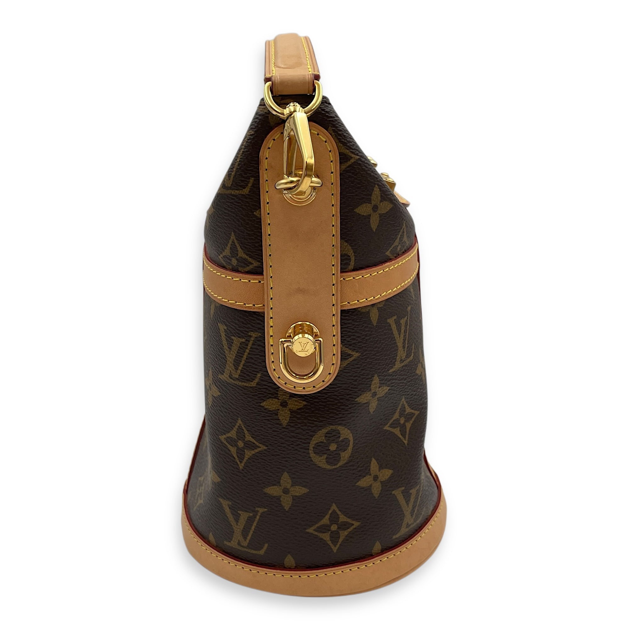 Monogram Brown Monongram Crossbody Bag in Coated Canvas, Gold hardware