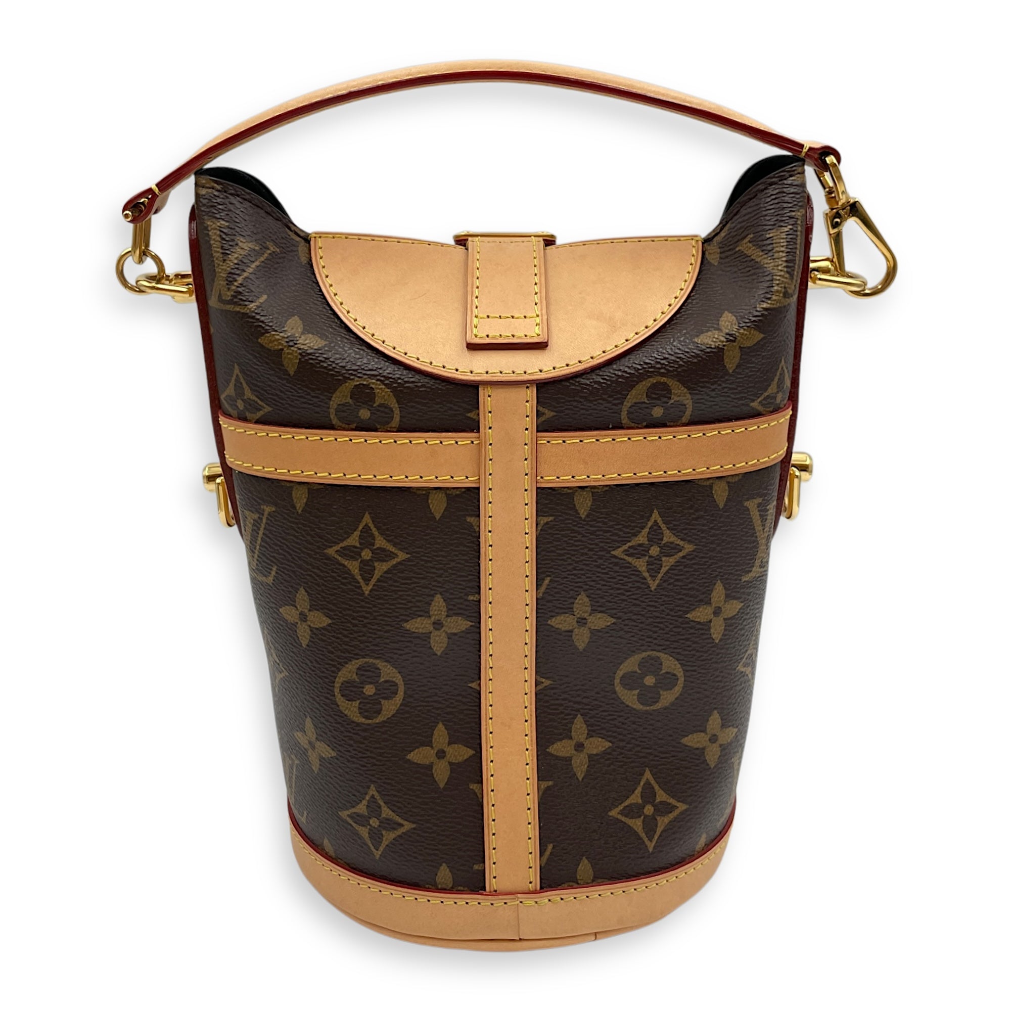 Monogram Brown Monongram Crossbody Bag in Coated Canvas, Gold hardware