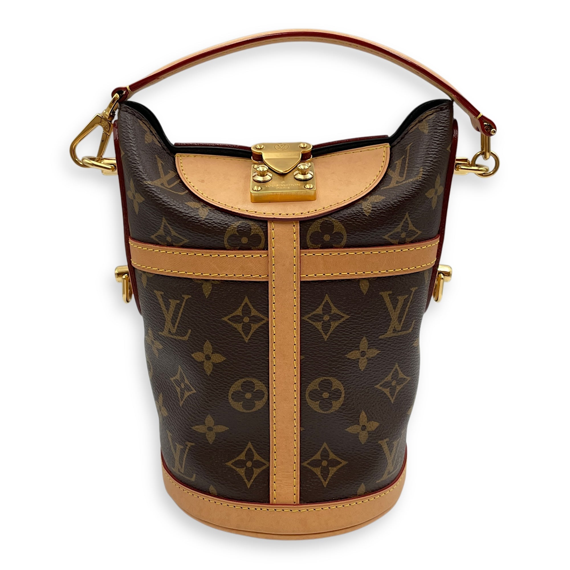 Monogram Brown Monongram Crossbody Bag in Coated Canvas, Gold hardware