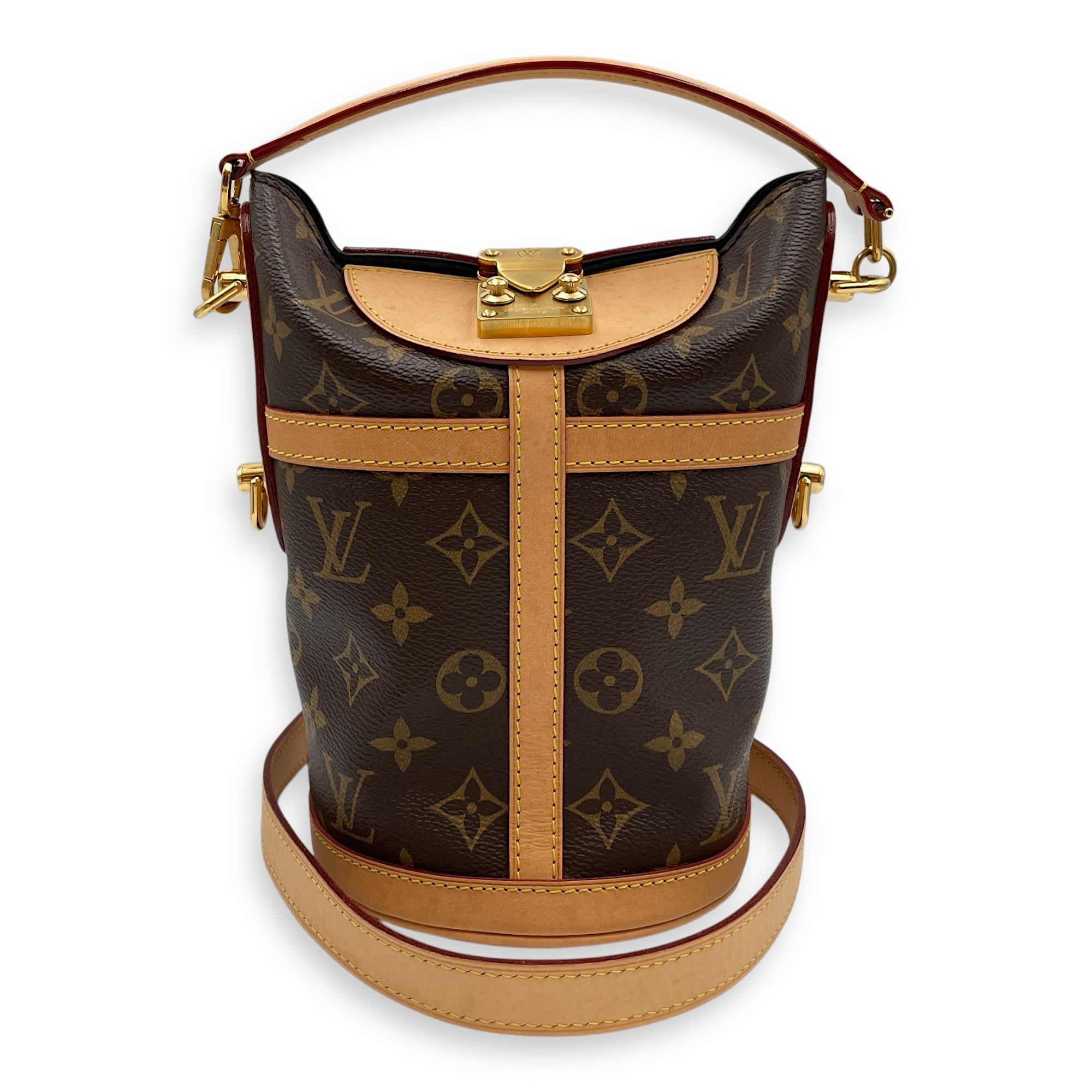 Monogram Brown Monongram Crossbody Bag in Coated Canvas, Gold hardware