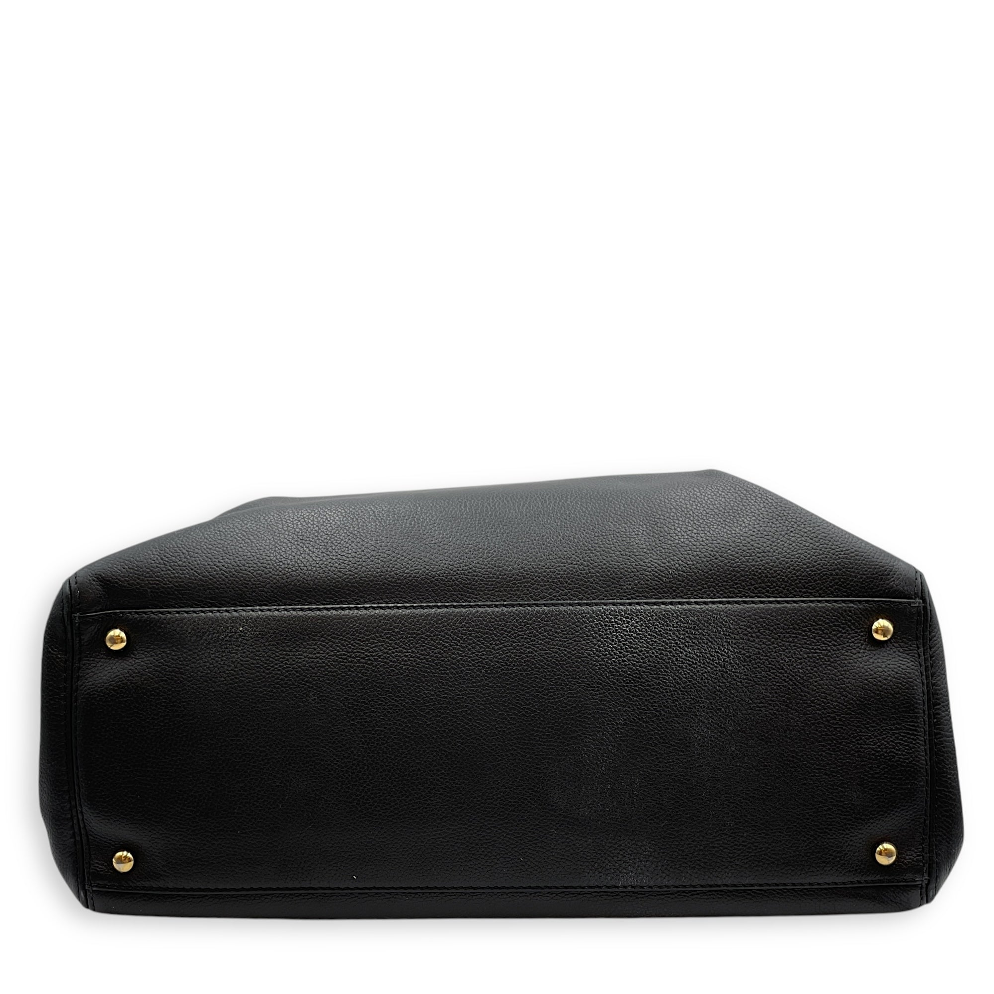 CC Executive Shopper Black Tote Bag in Calfskin, Gold hardware