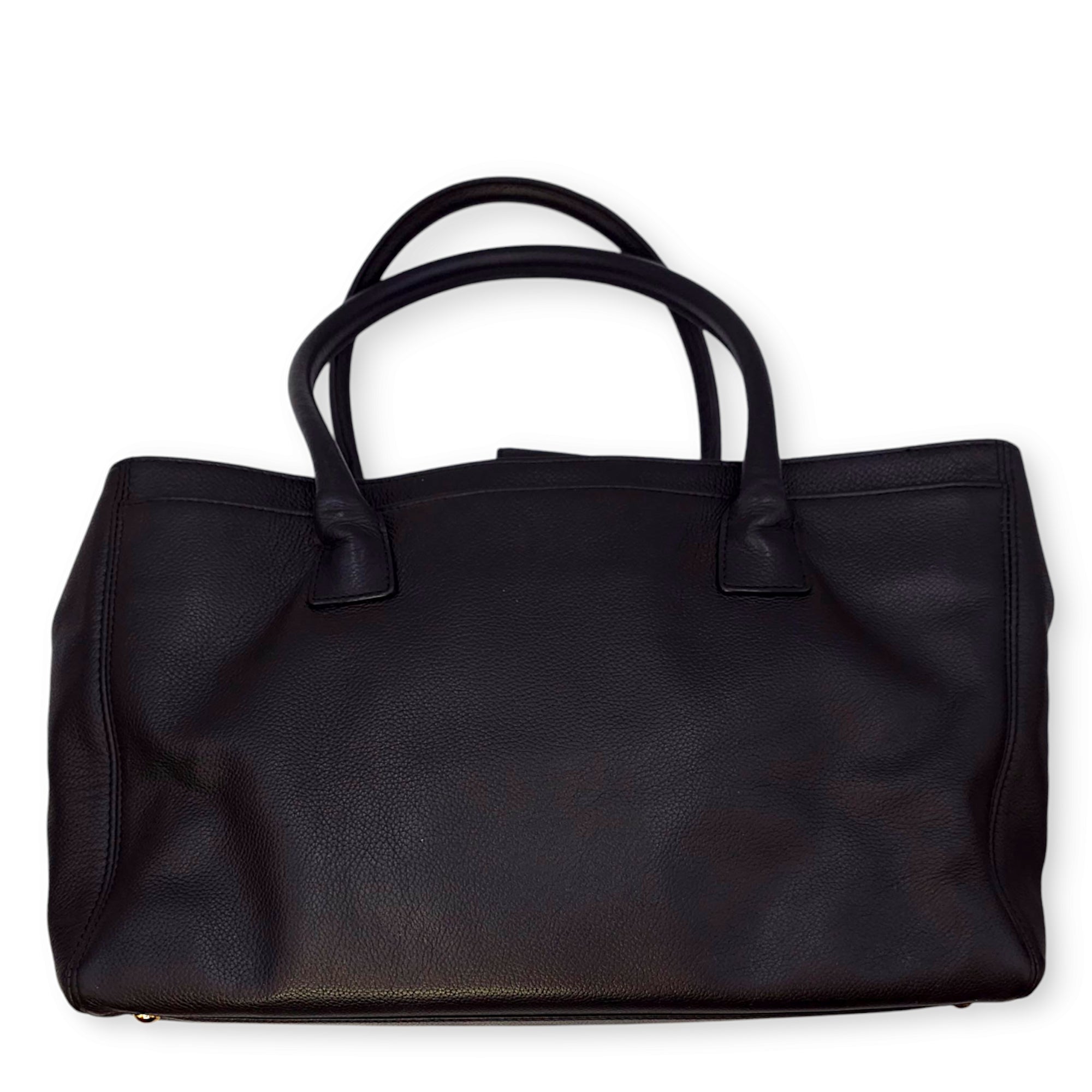 CC Executive Shopper Black Tote Bag in Calfskin, Gold hardware