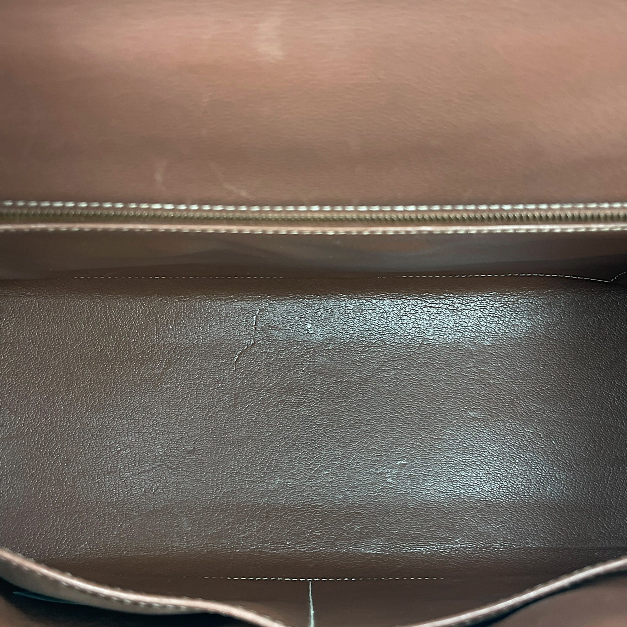 Sellier Kelly 32 Noisette in Veau Grain Lisse, Gold hardware
