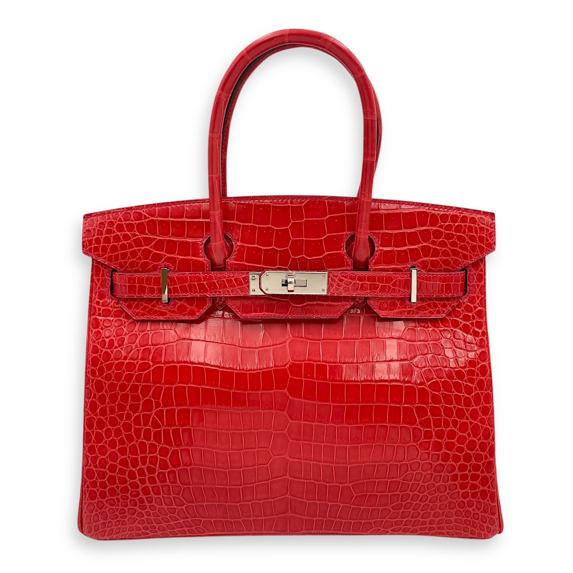Birkin 30 Bougainvillier in Shiny Porosus, Palladium hardware