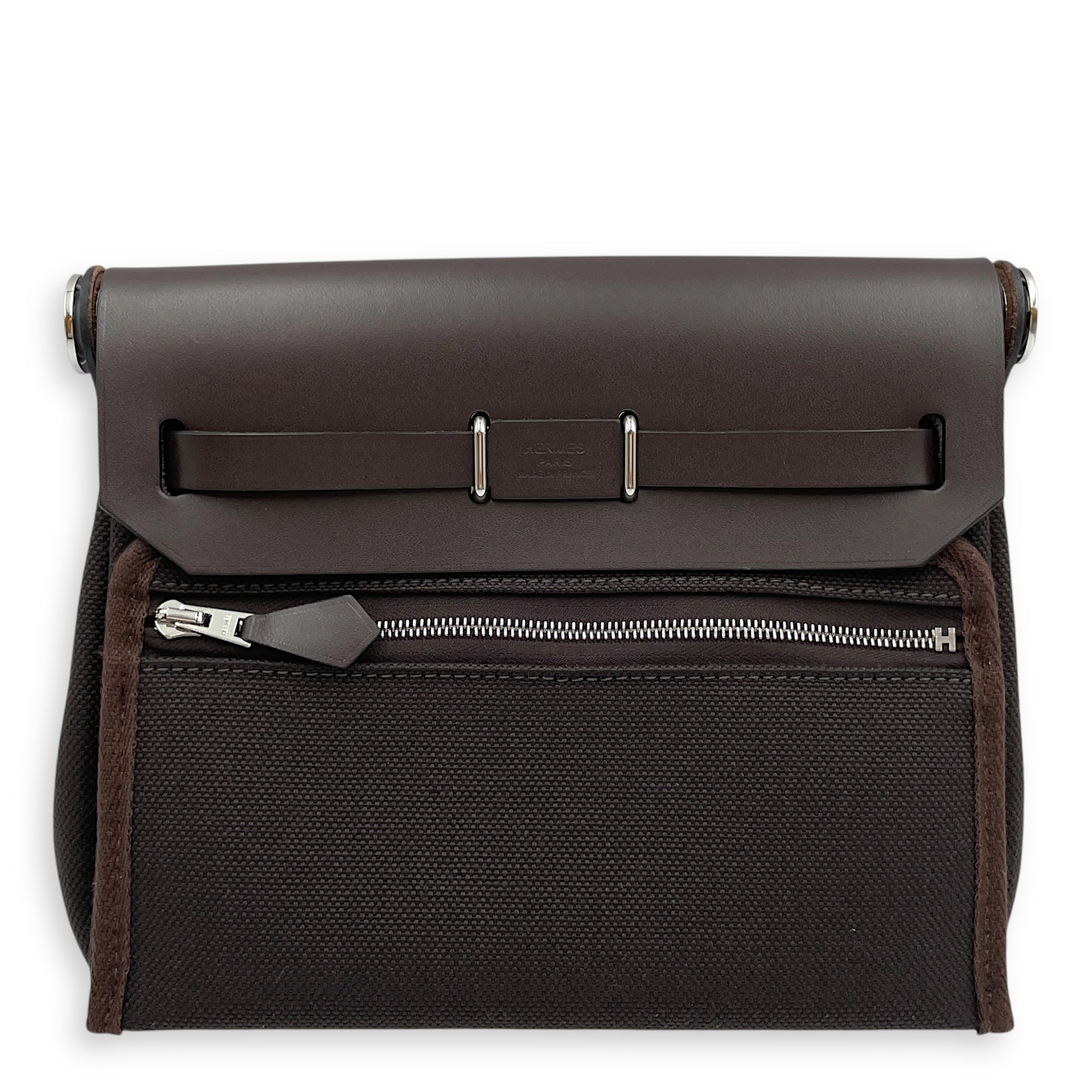 Herbag Mini Ebene in Vache Hunter/Toile, Palladium hardware