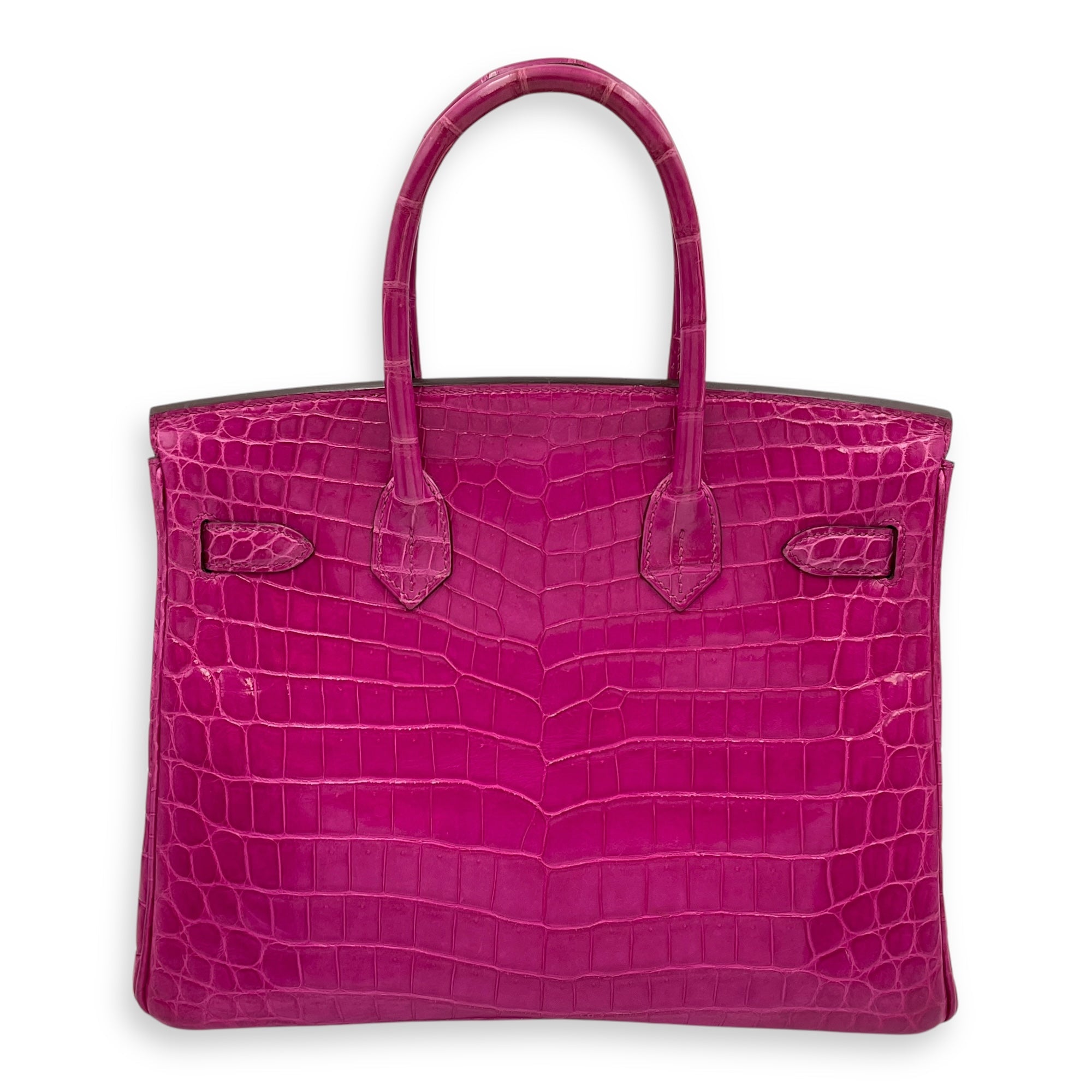Birkin 30 Rose Sherazade in Shiny Niloticus, Gold hardware