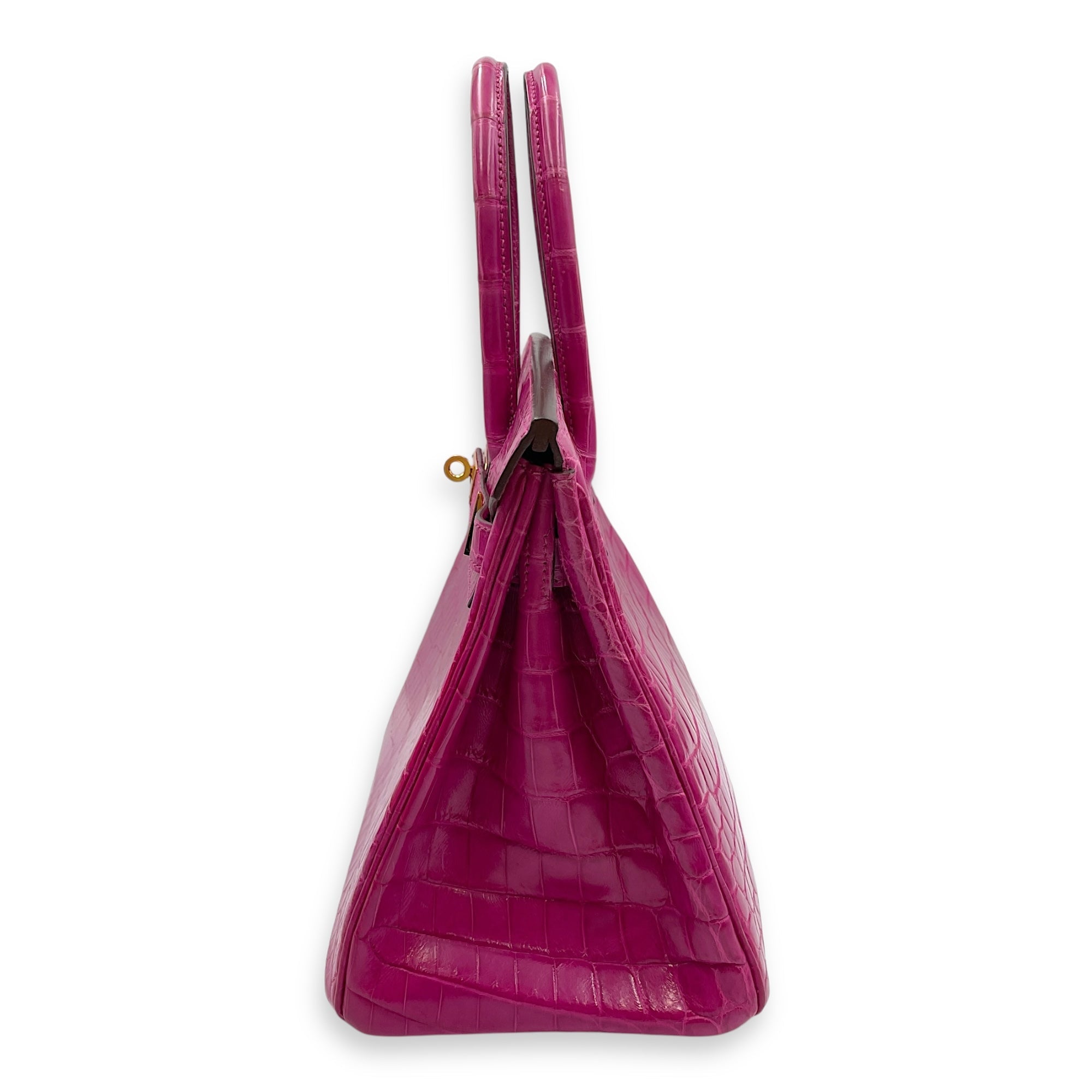Birkin 30 Rose Sherazade in Shiny Niloticus, Gold hardware