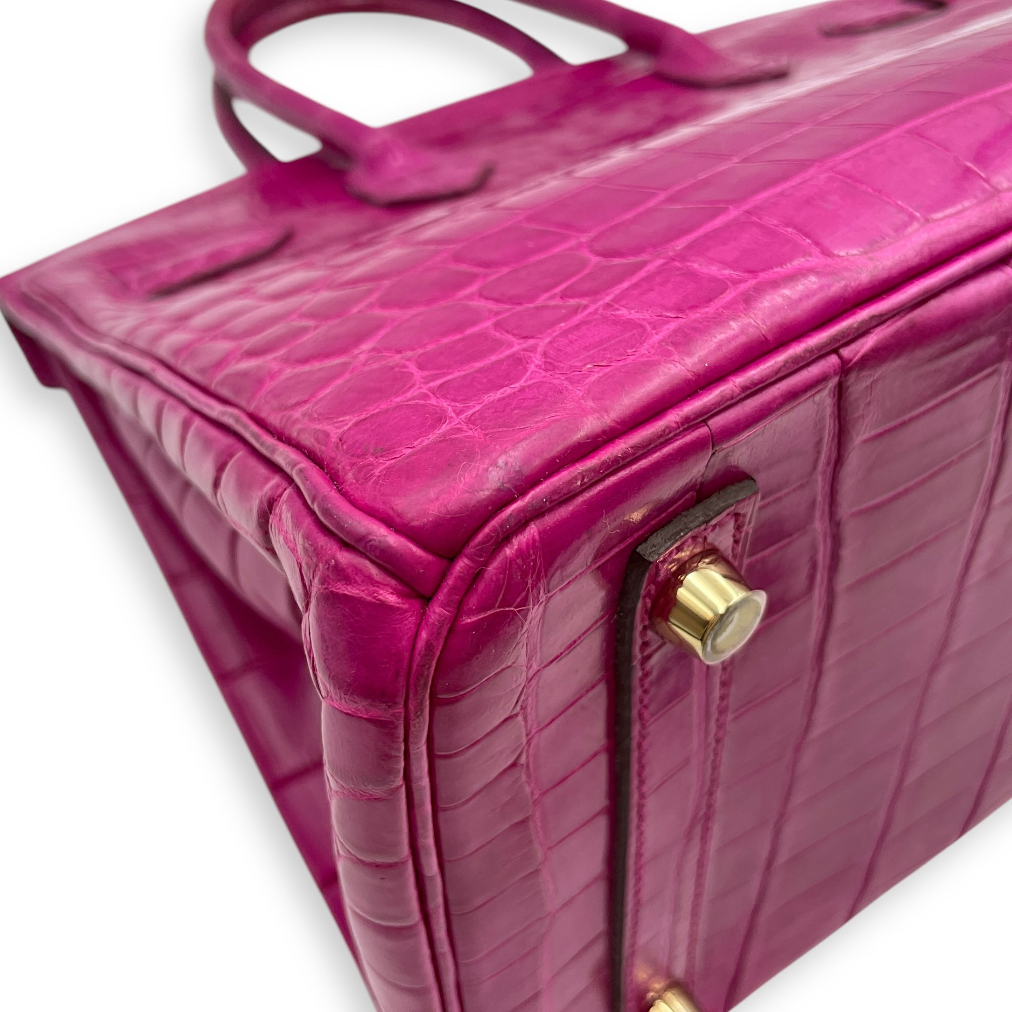 Birkin 30 Rose Sherazade in Shiny Niloticus, Gold hardware