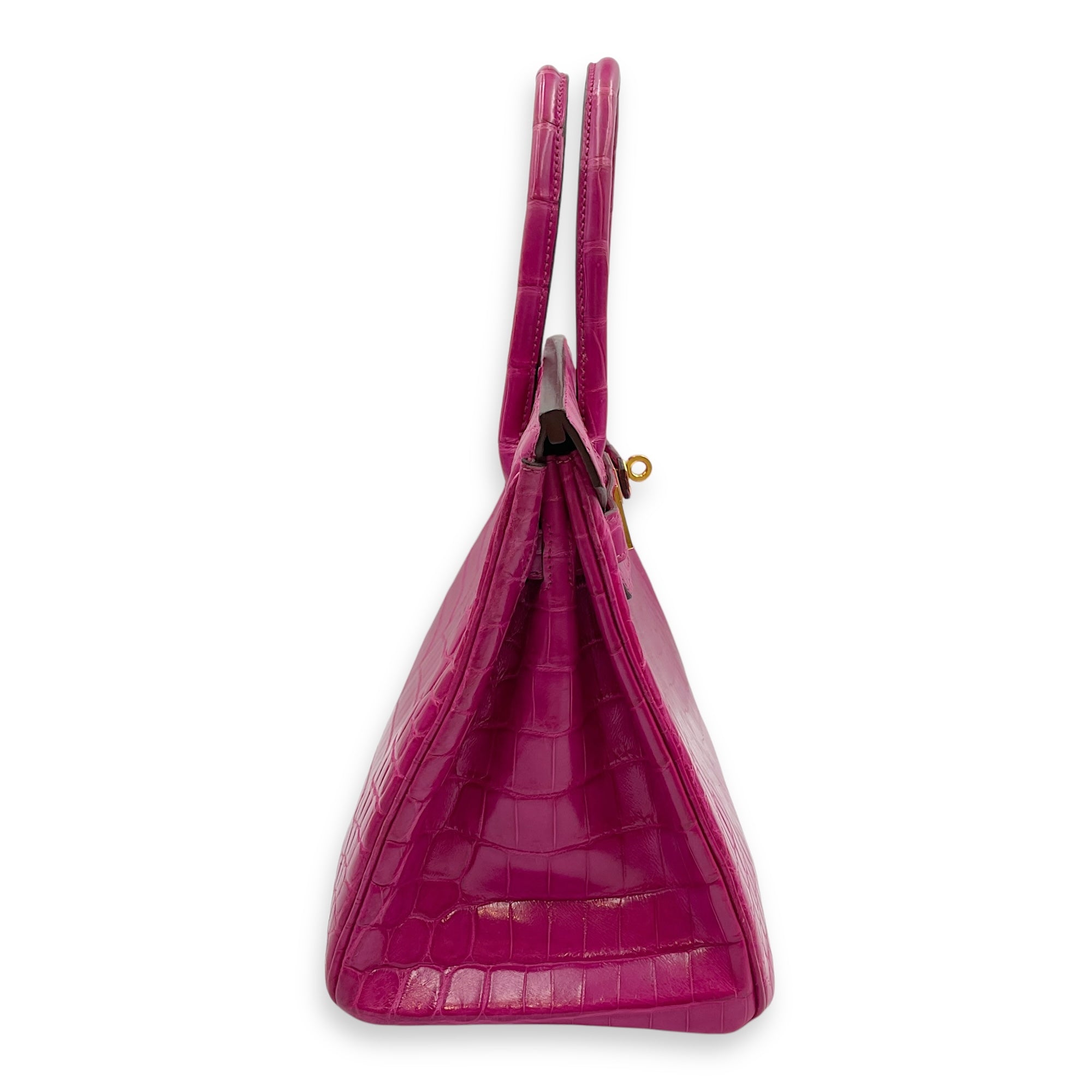 Birkin 30 Rose Sherazade in Shiny Niloticus, Gold hardware