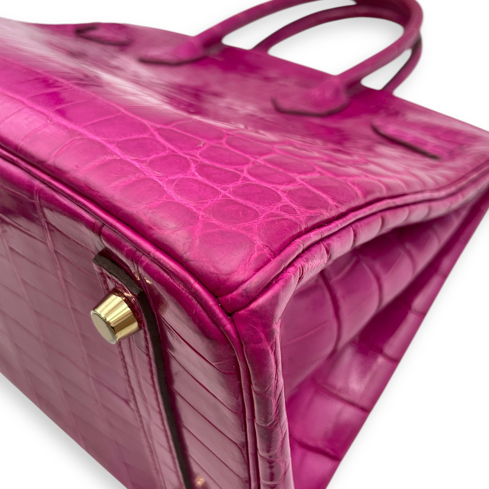 Birkin 30 Rose Sherazade in Shiny Niloticus, Gold hardware