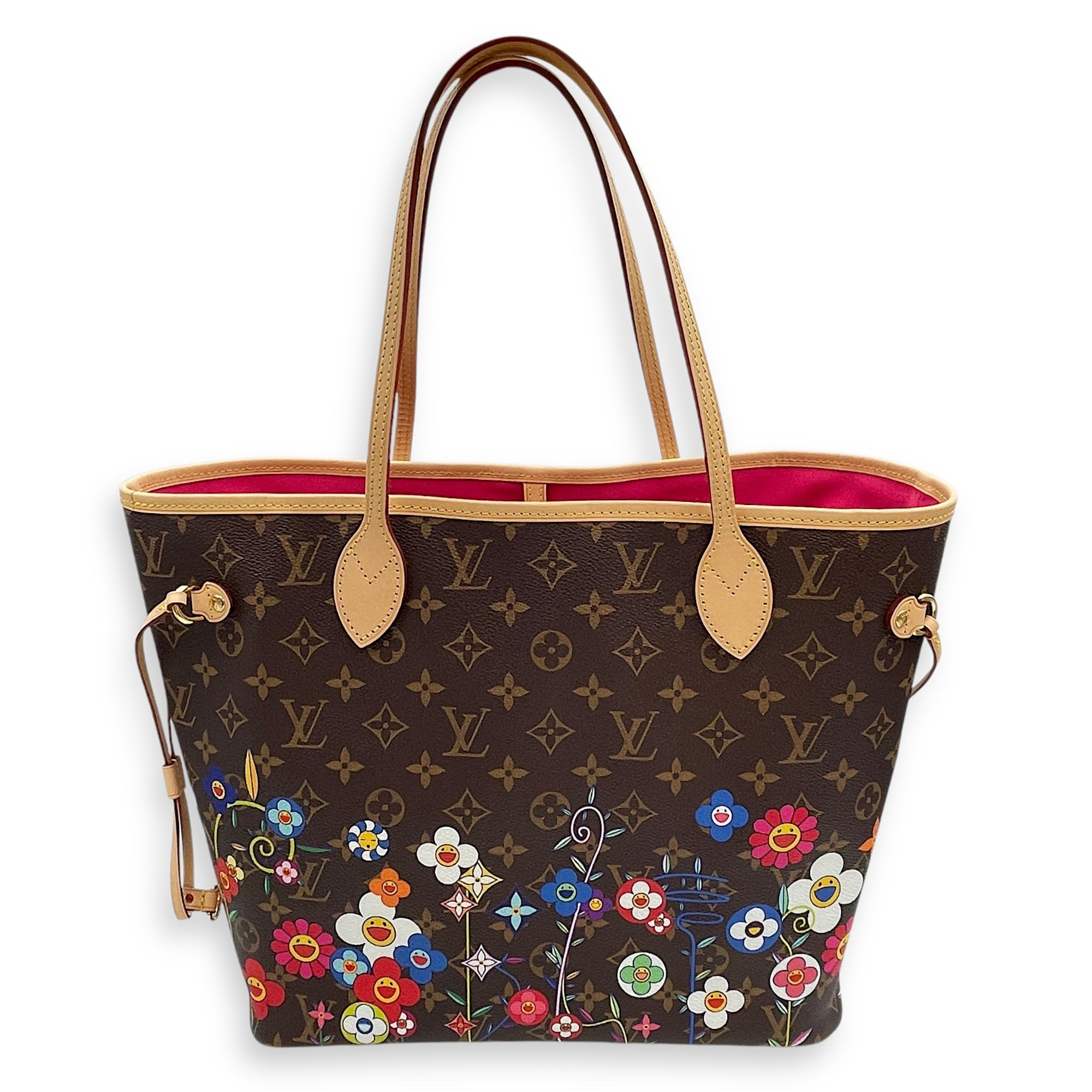 Neverfull TM with Pouch MM Brown Monogram Shoulder Bag in Coated Canvas, Gold hardware