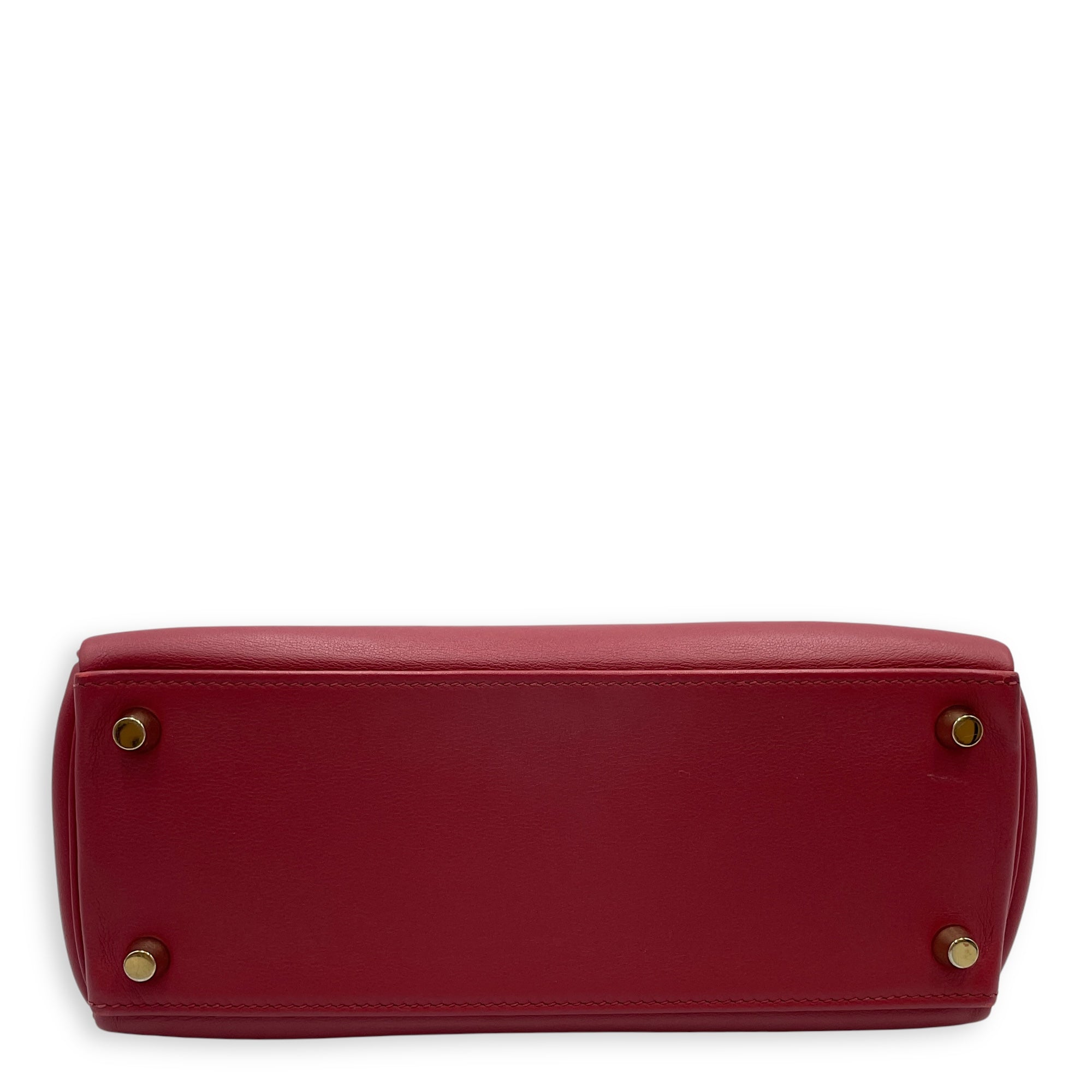 Kelly 25 Rouge Grenat in Swift, Gold hardware