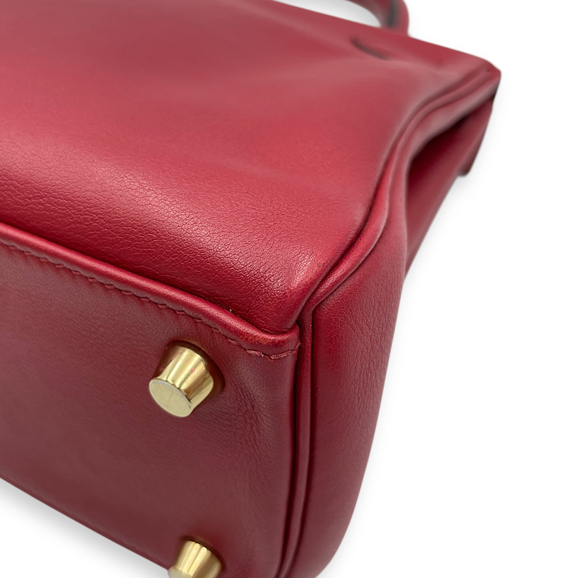 Kelly 25 Rouge Grenat in Swift, Gold hardware