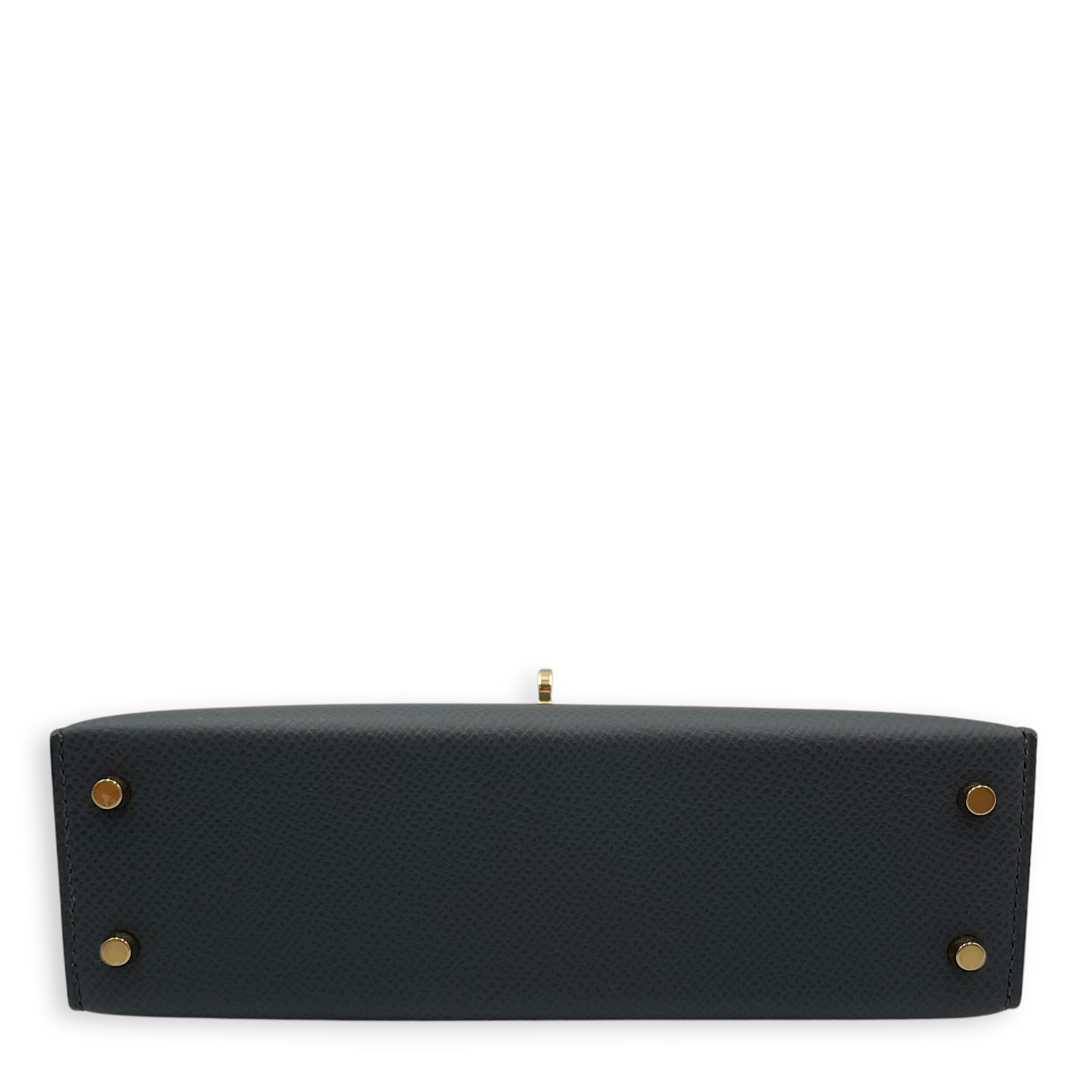 Sellier Kelly 20 Gris Misty/Noir/Alezan in Epsom, Permabrass hardware