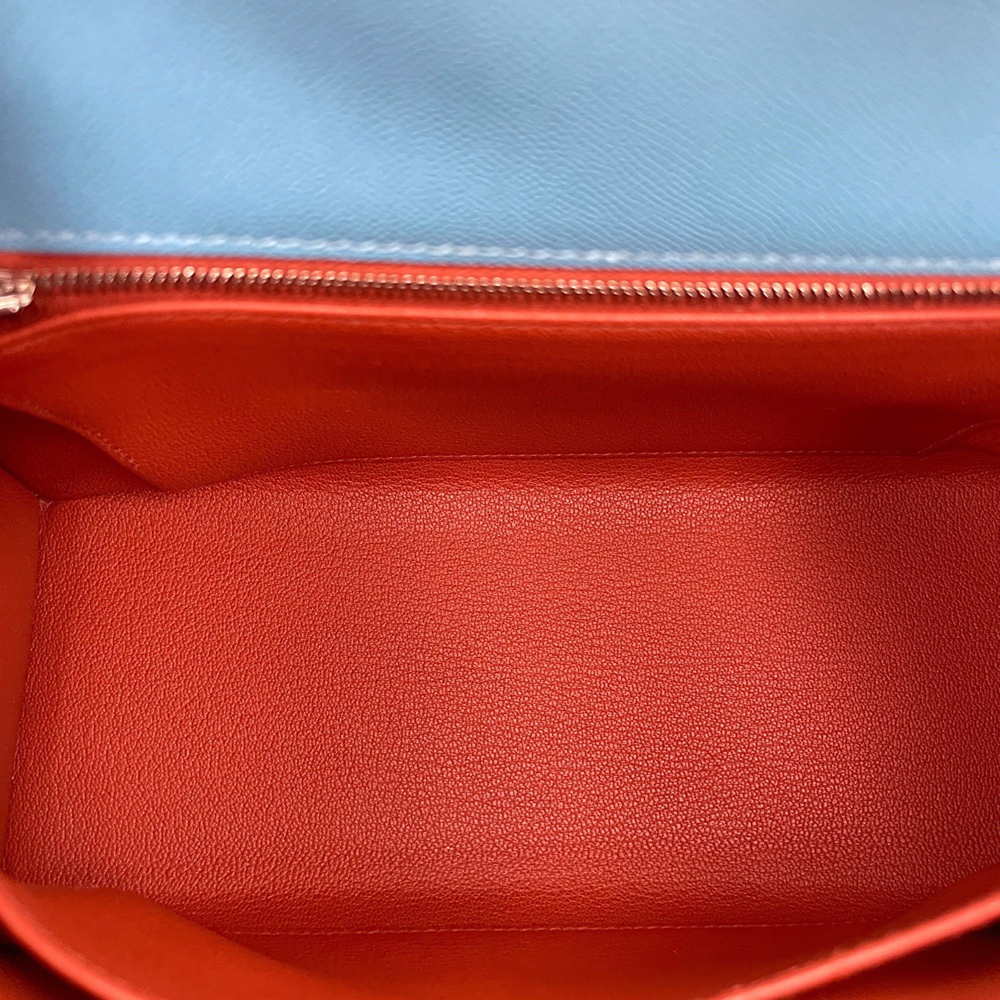 Sellier Kelly Verso 25 Blue Du Nord/ Cuivre in Madame, Palladium hardware