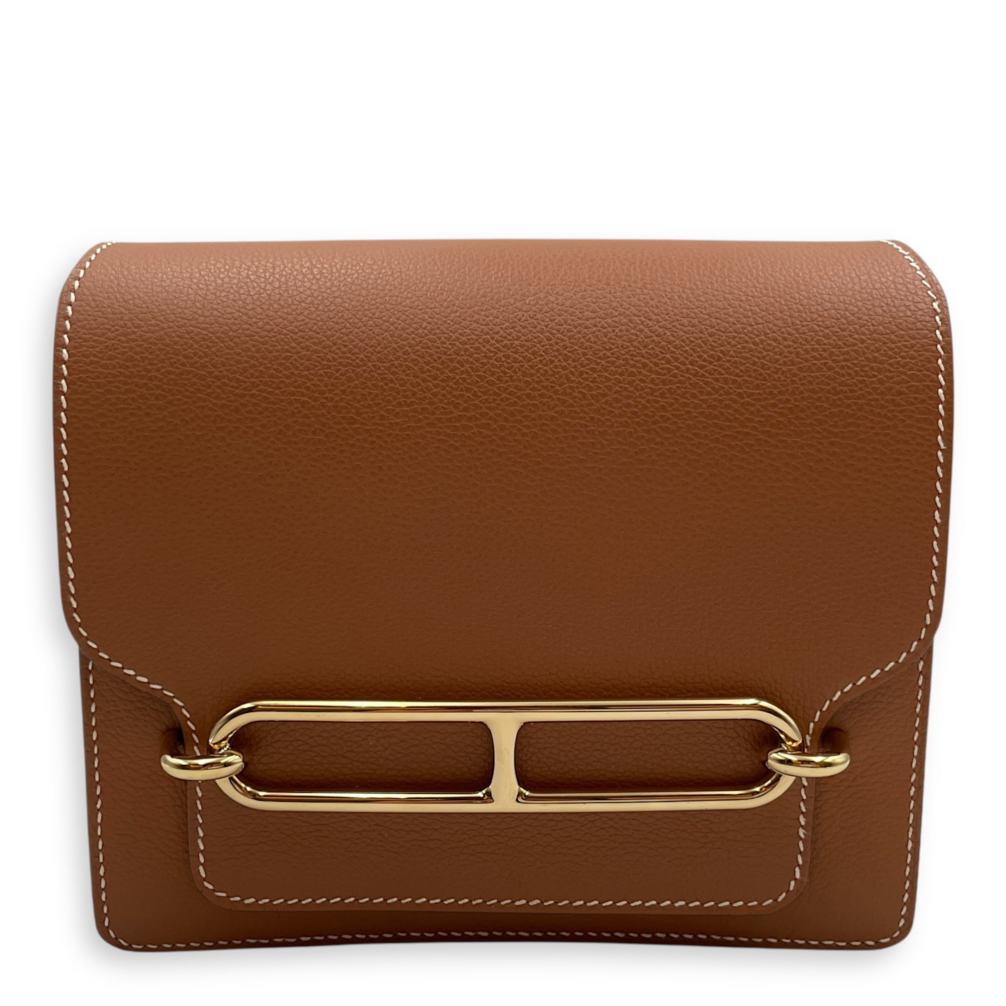 Roulis Mini Gold in Evercolor, Permabrass hardware