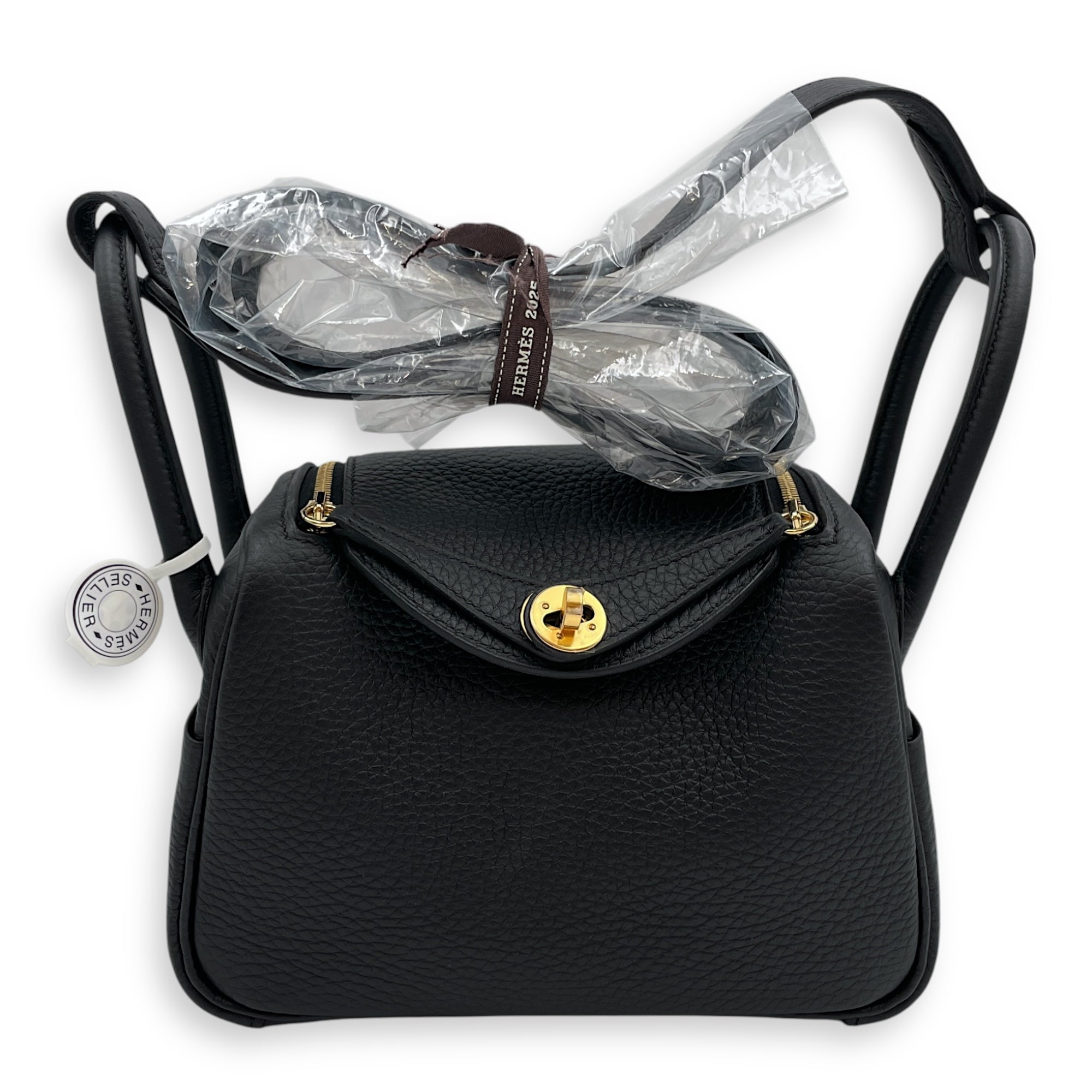 Lindy II Mini Black in Clemence, Gold hardware
