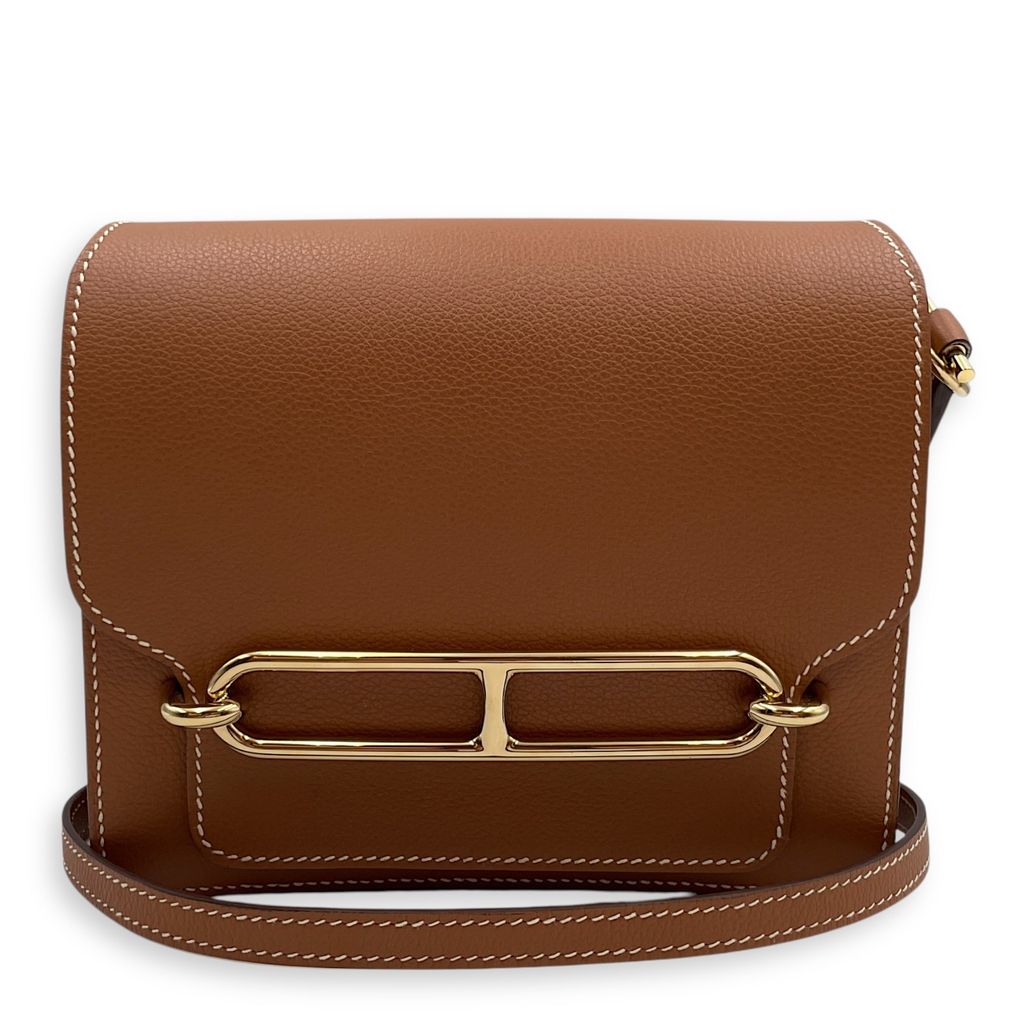 Roulis Mini Gold in Evercolor, Permabrass hardware