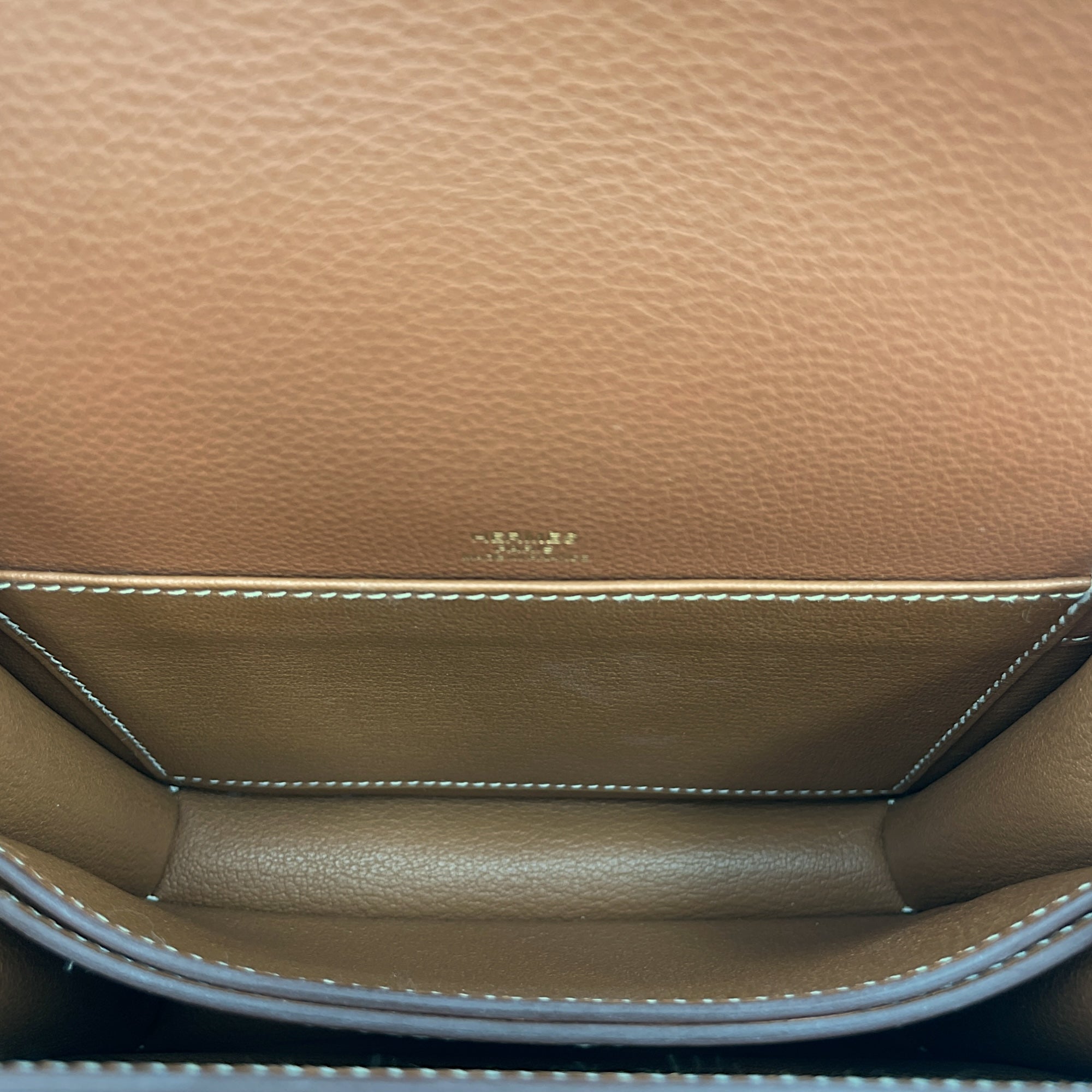 Roulis Mini Gold in Evercolor, Permabrass hardware