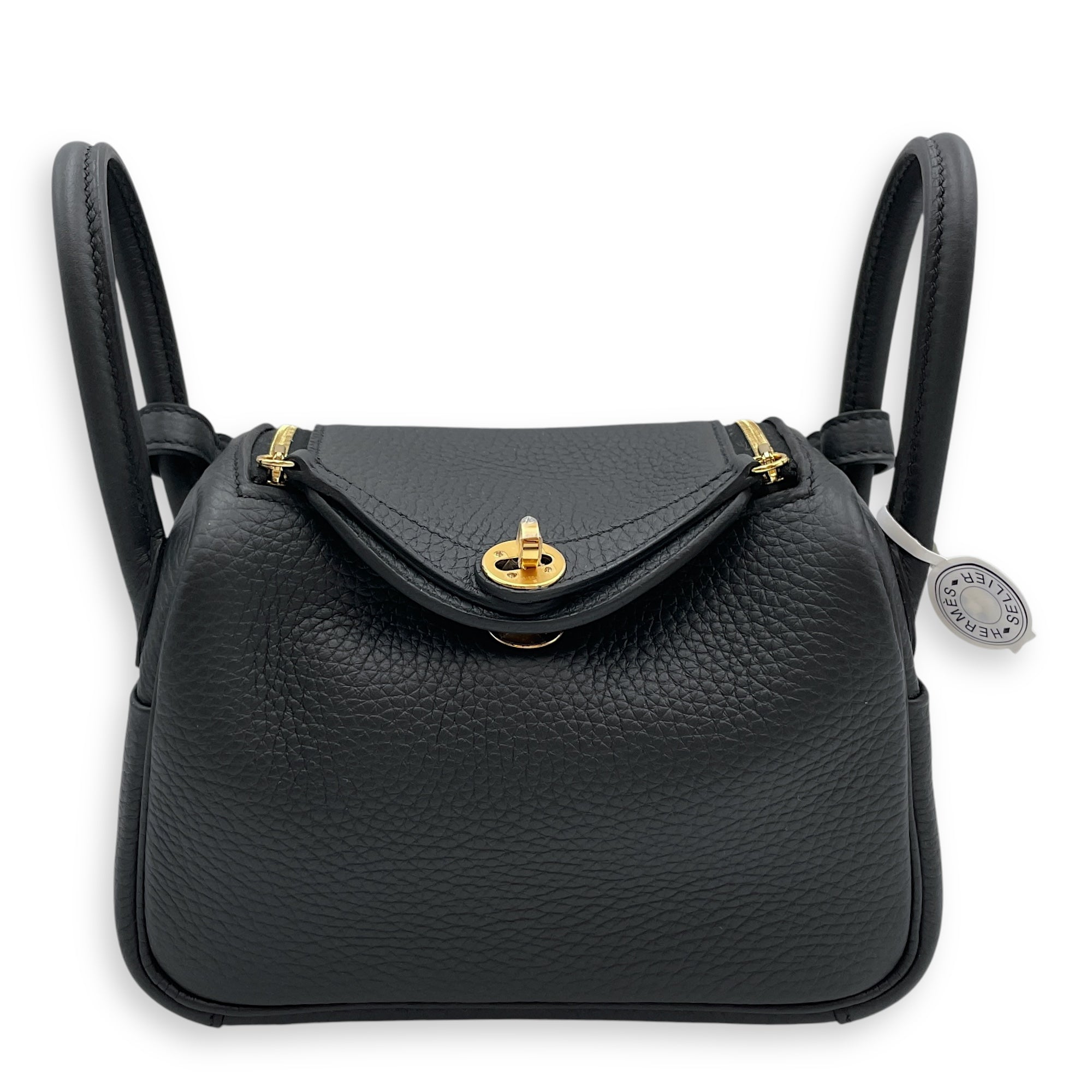 Lindy II Mini Black in Clemence, Gold hardware