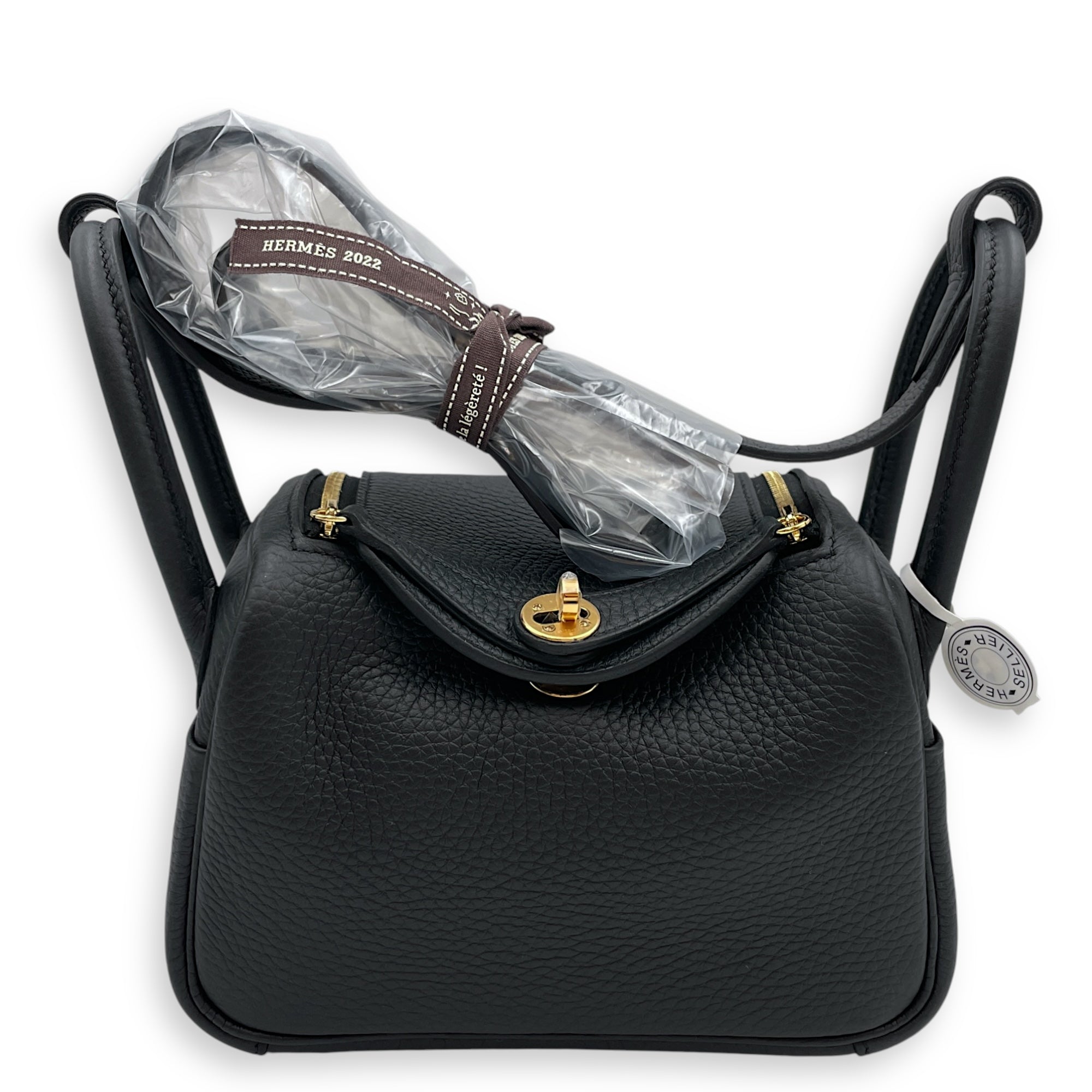 Lindy II Mini Black in Clemence, Gold hardware