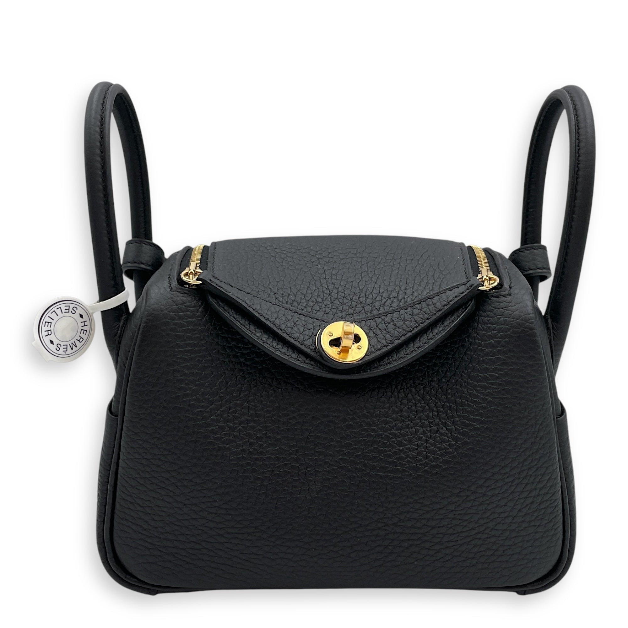 Lindy II Mini Black in Clemence, Gold hardware