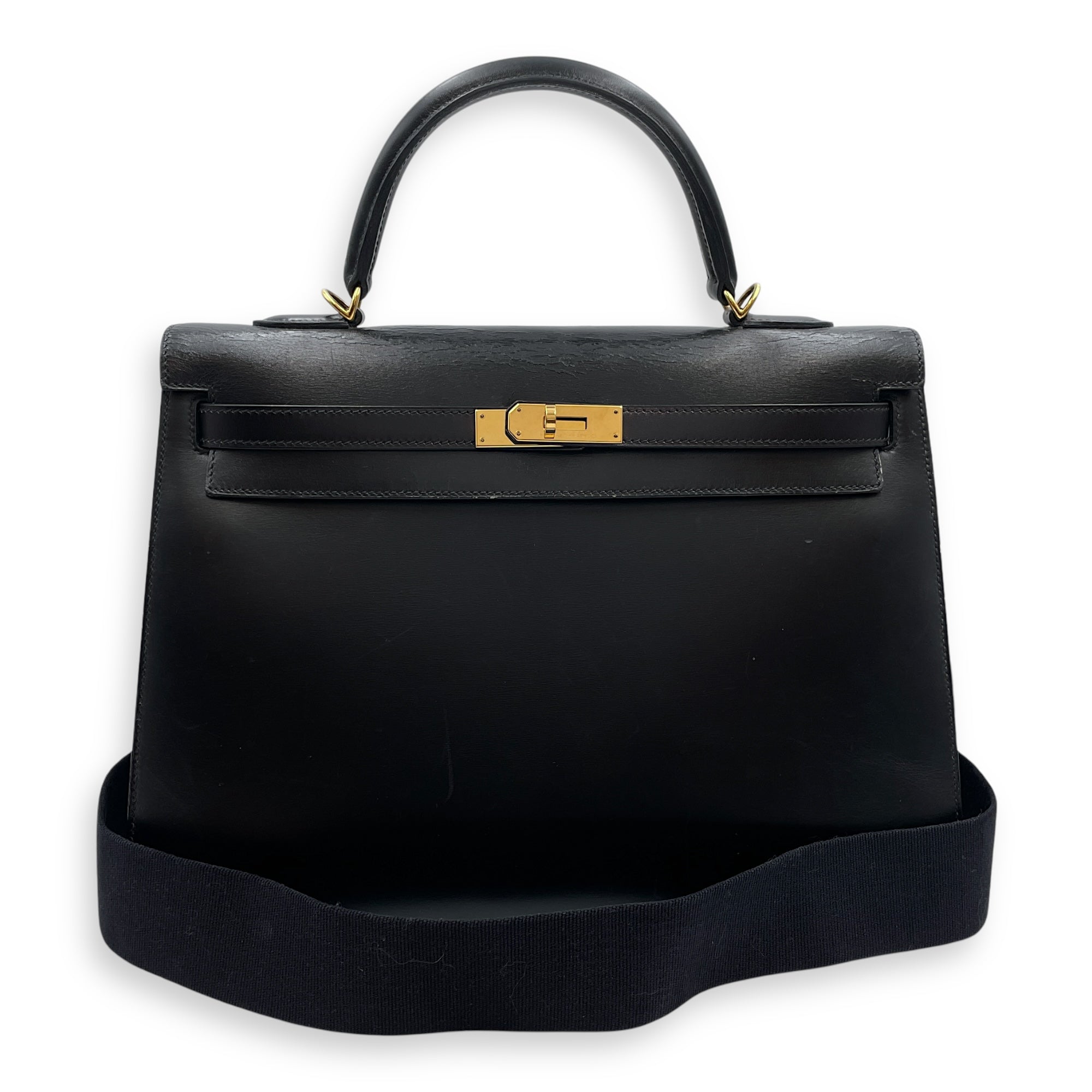 Sellier Kelly 35 Black in Box, Gold hardware