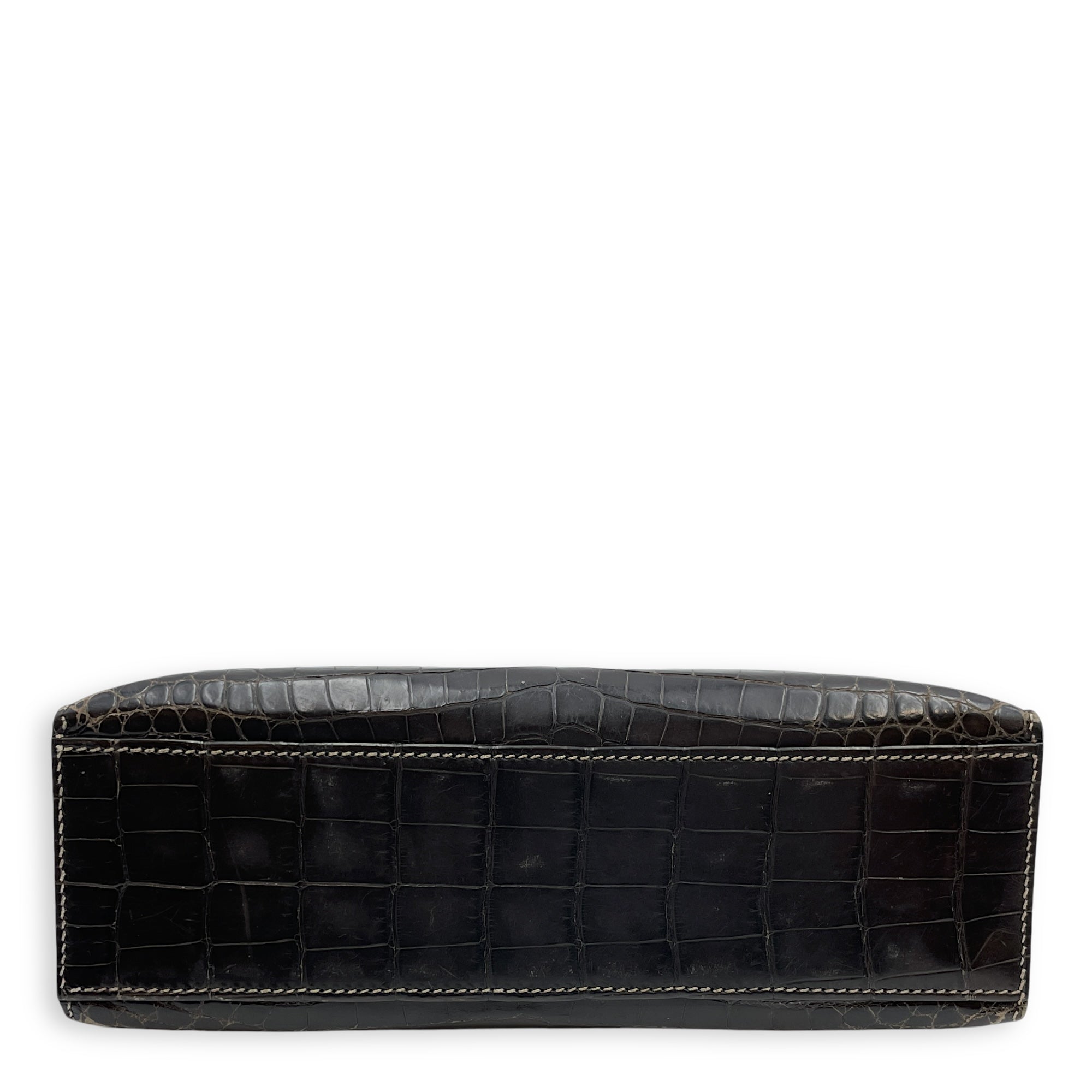 Kelly Pochette Graphite in Shiny Niloticus, Palladium hardware