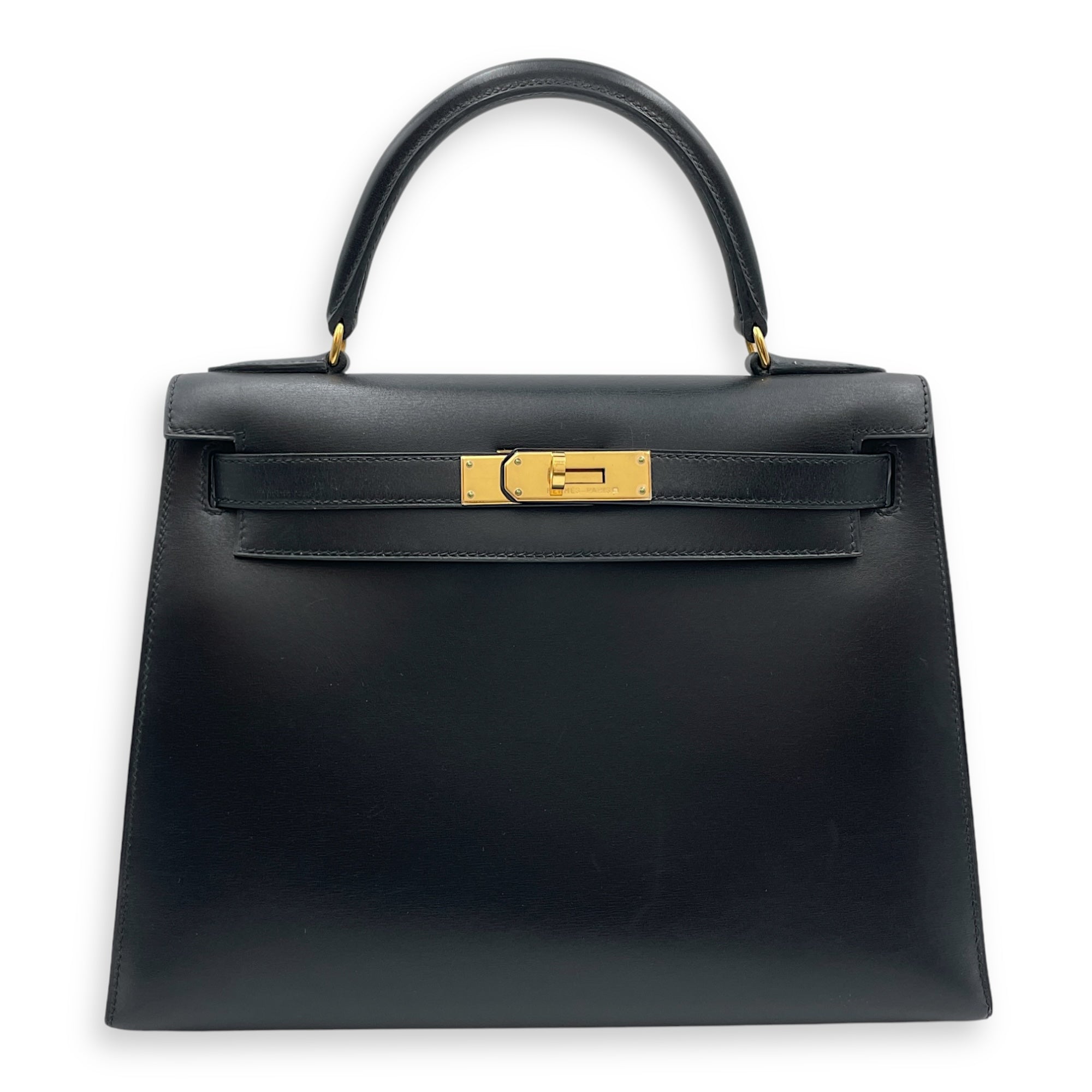 Sellier Kelly 28 Black in Box, Gold hardware