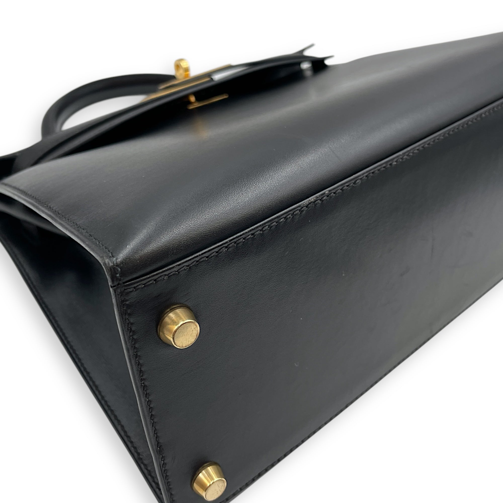 Sellier Kelly 28 Black in Box, Gold hardware