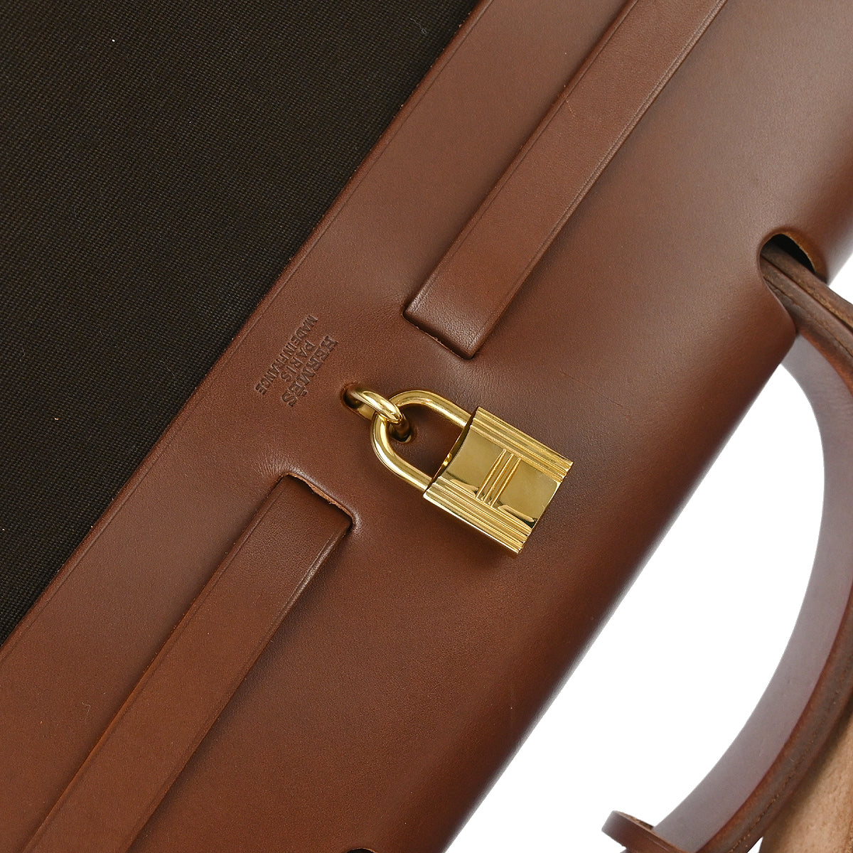 Hermes 2002 Brown Toile Officier Herbag MM 2 in 1 2way Shoulder Handbag