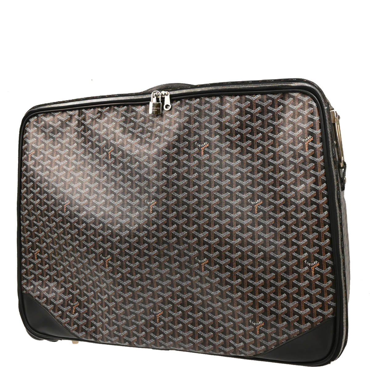 Goyard 2007 Black Trunk Rolling Luggage Suitcase