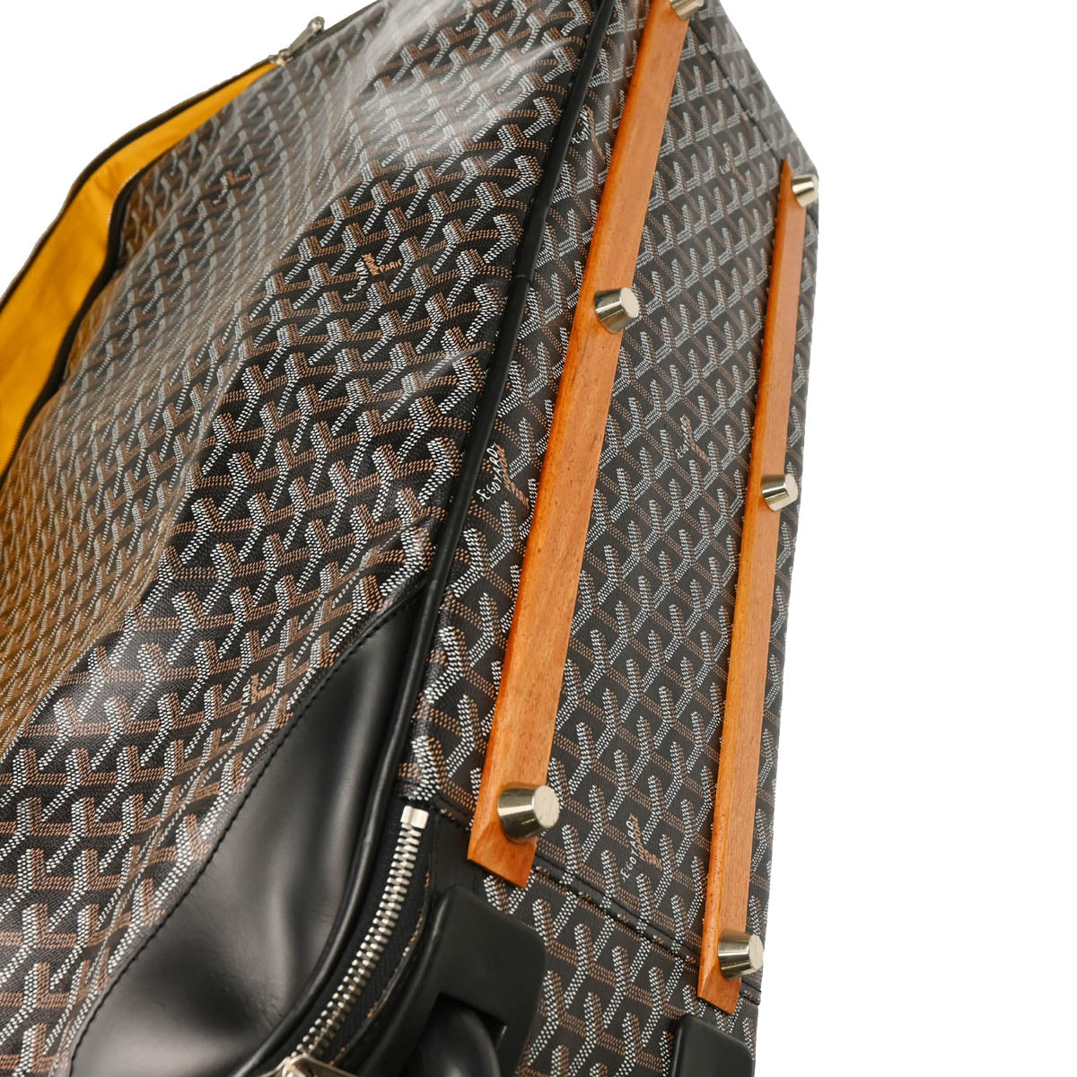 Goyard 2007 Black Trunk Rolling Luggage Suitcase