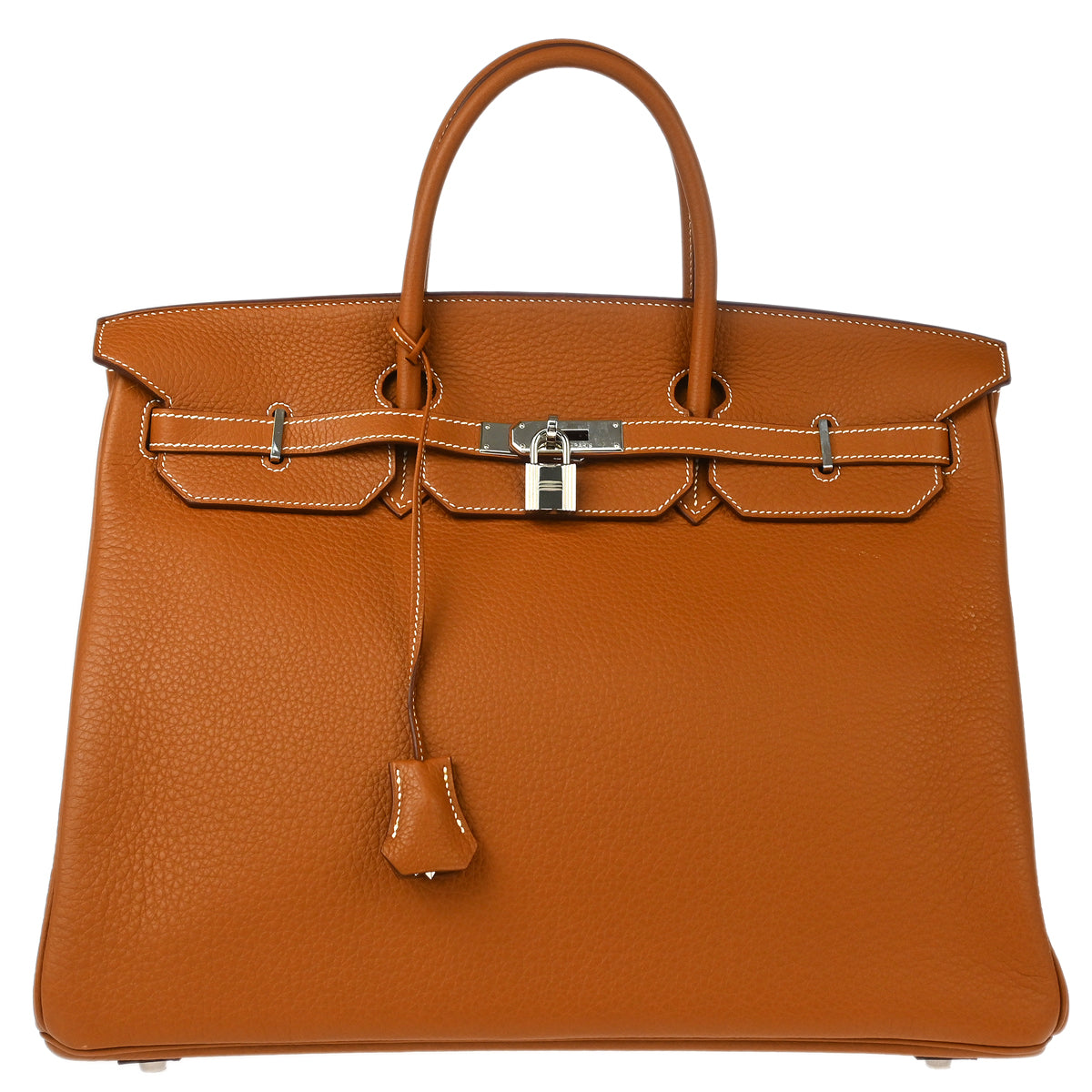 Hermes 2008 Gold Taurillon Clemence Birkin 40 Handbag