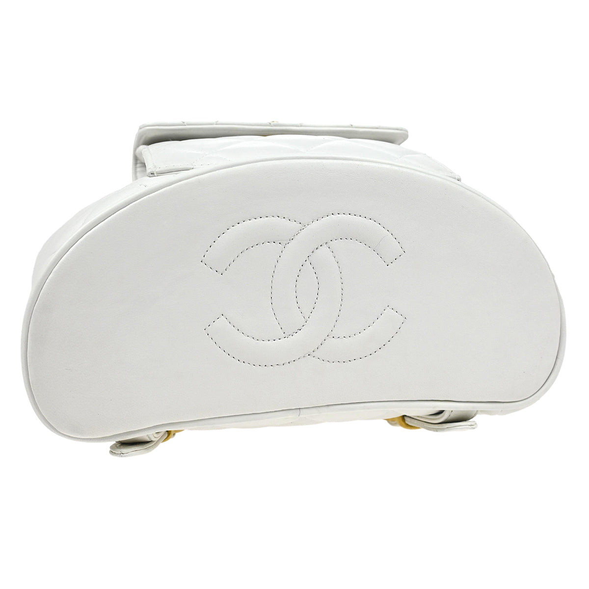 Chanel 1991-1994 White Lambskin Large Duma Backpack