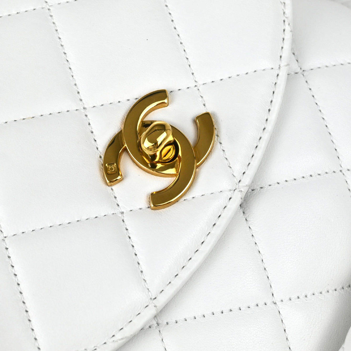 Chanel 1991-1994 White Lambskin Large Duma Backpack