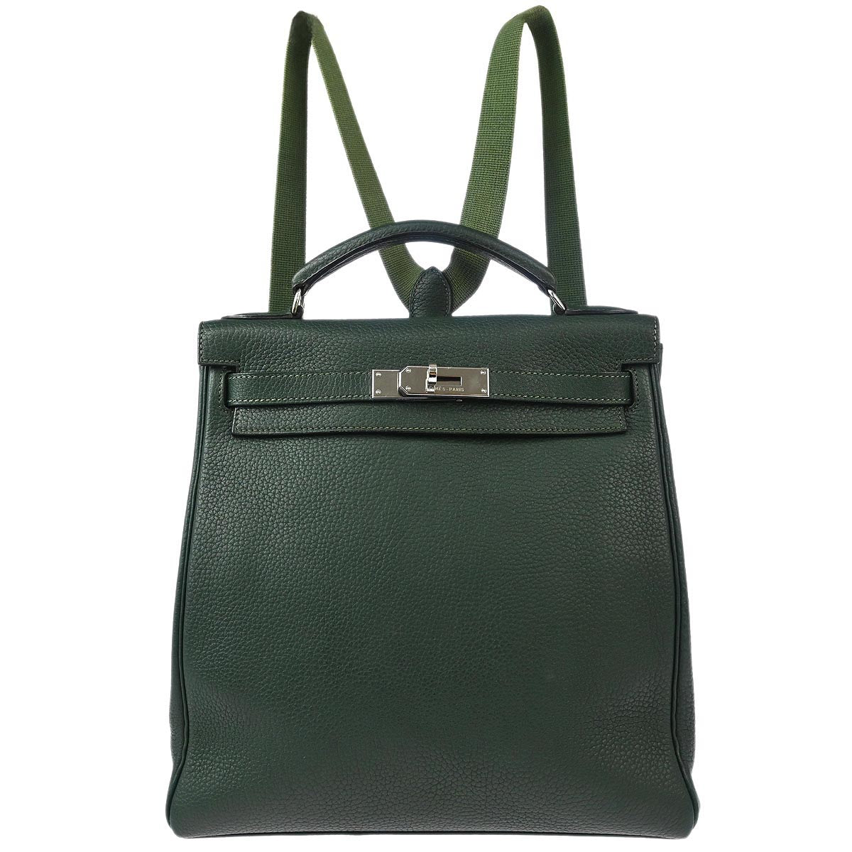 Hermes 2000 Vert Fonce Taurillon Clemence Kelly A Dos GM Backpack