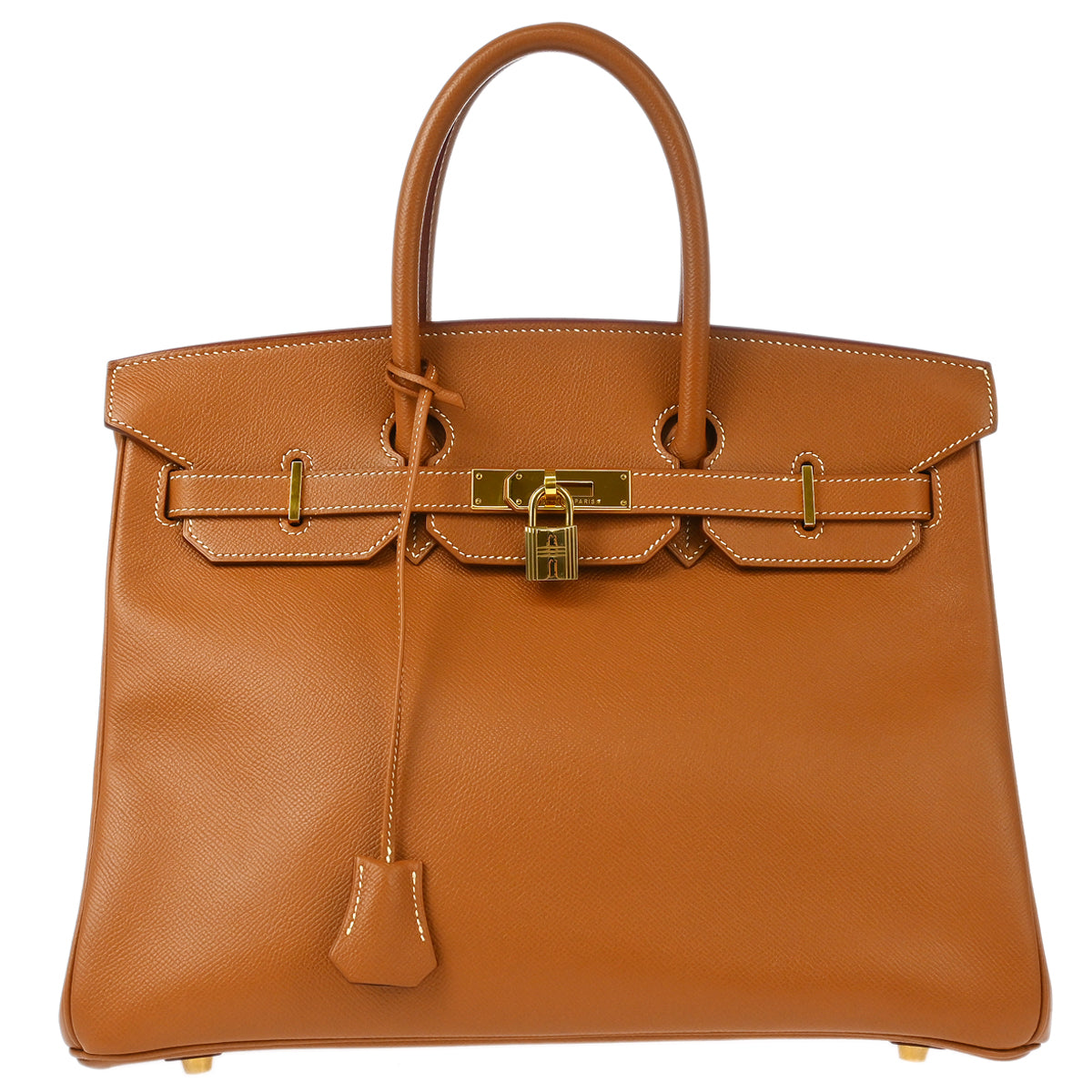 Hermes 1998 Gold Courchevel Birkin 35 Handbag