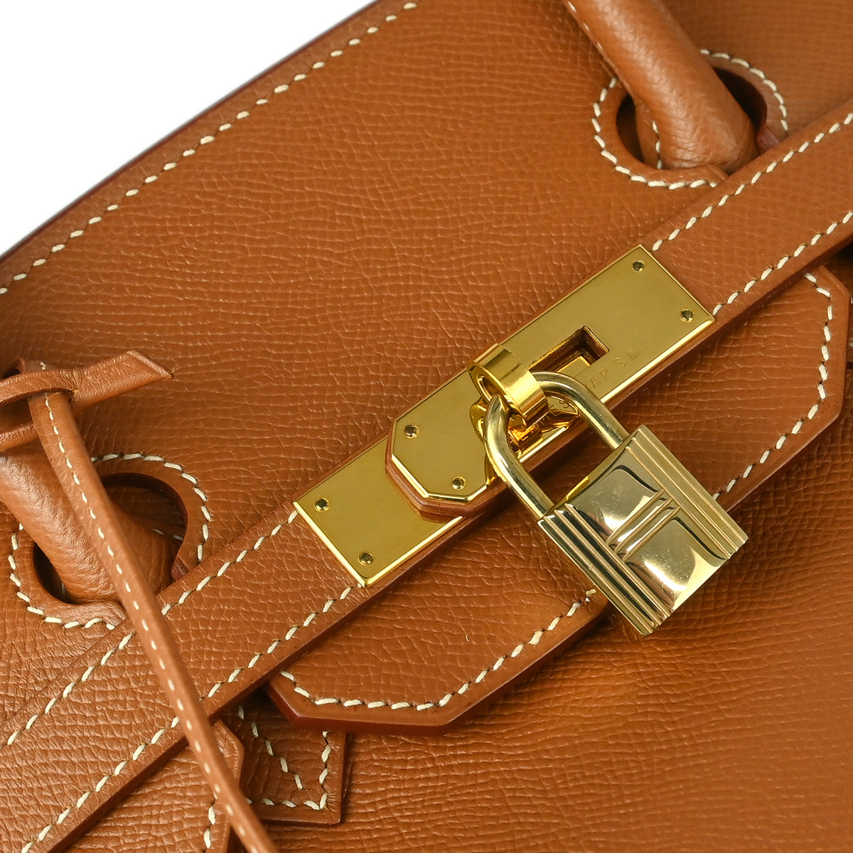 Hermes 1998 Gold Courchevel Birkin 35 Handbag