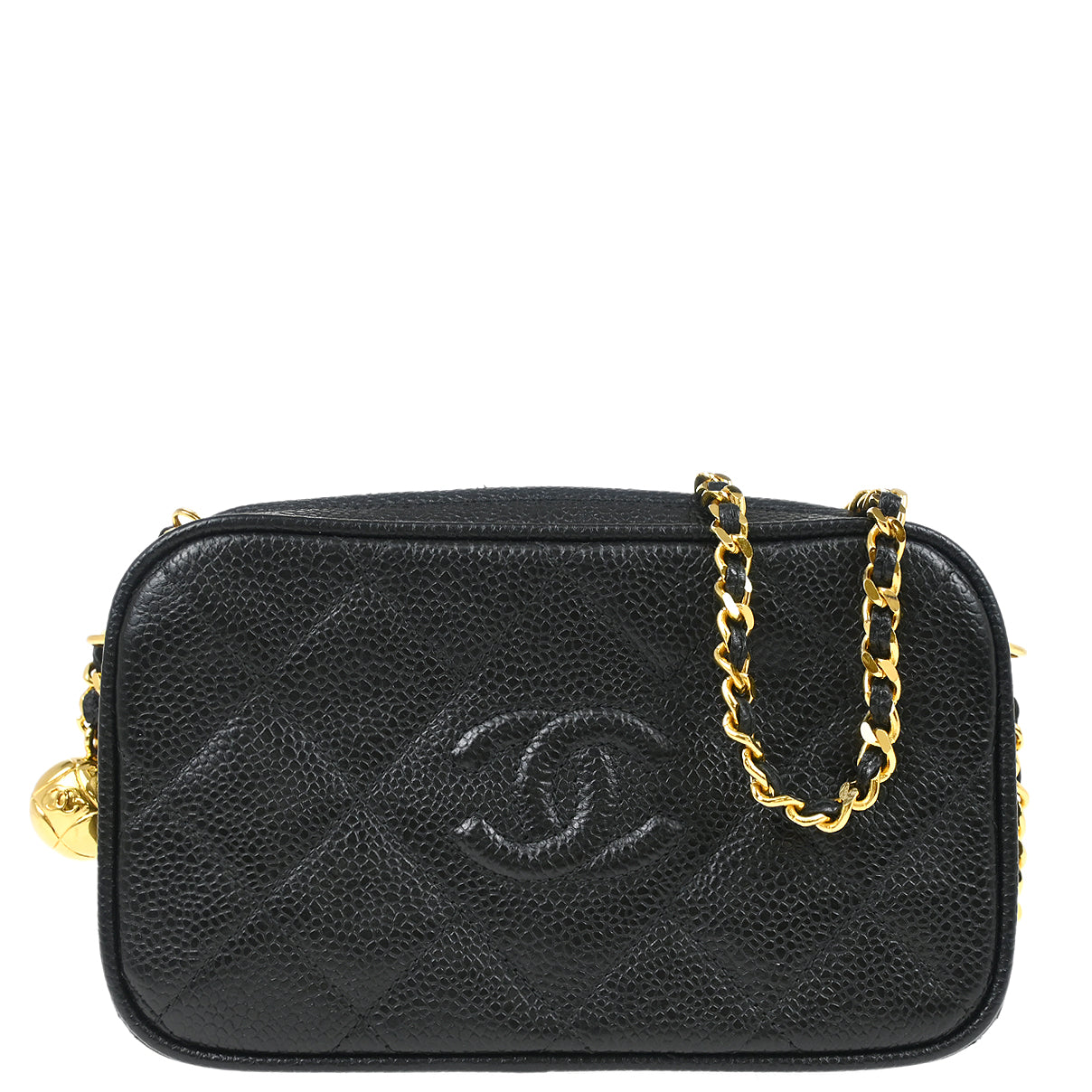 Chanel 1991-1994 Black Caviar Camera Bag