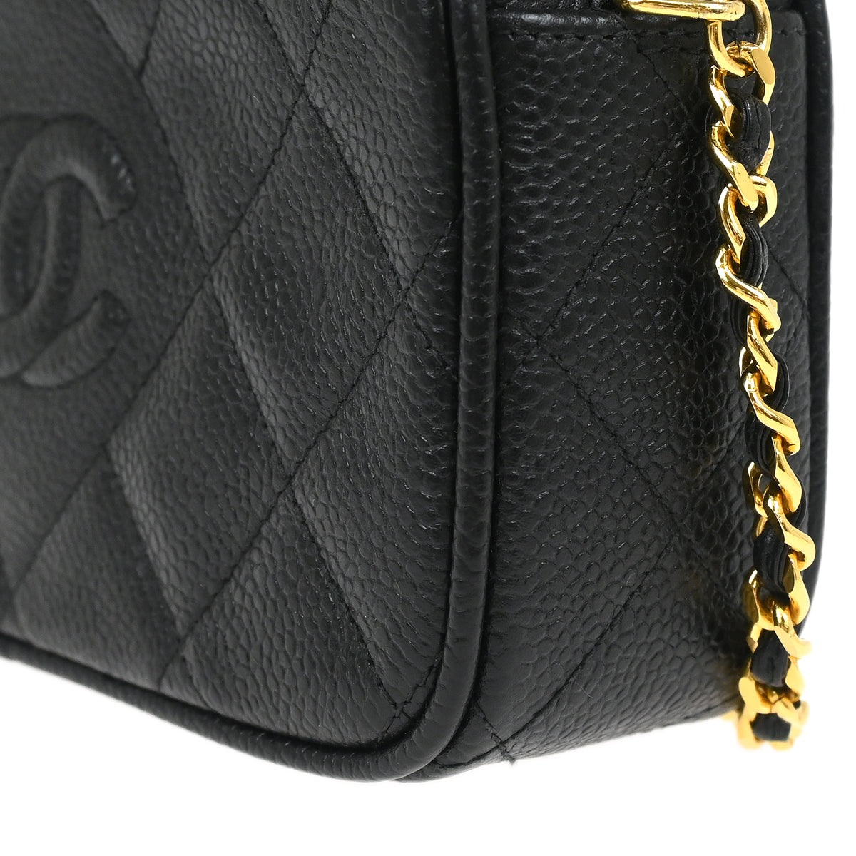 Chanel 1991-1994 Black Caviar Camera Bag