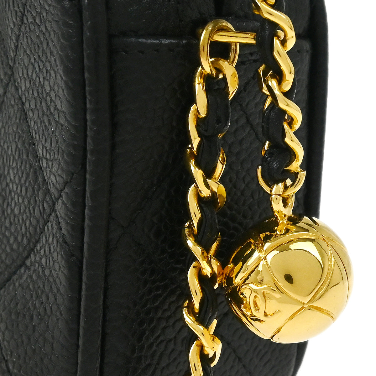 Chanel 1991-1994 Black Caviar Camera Bag