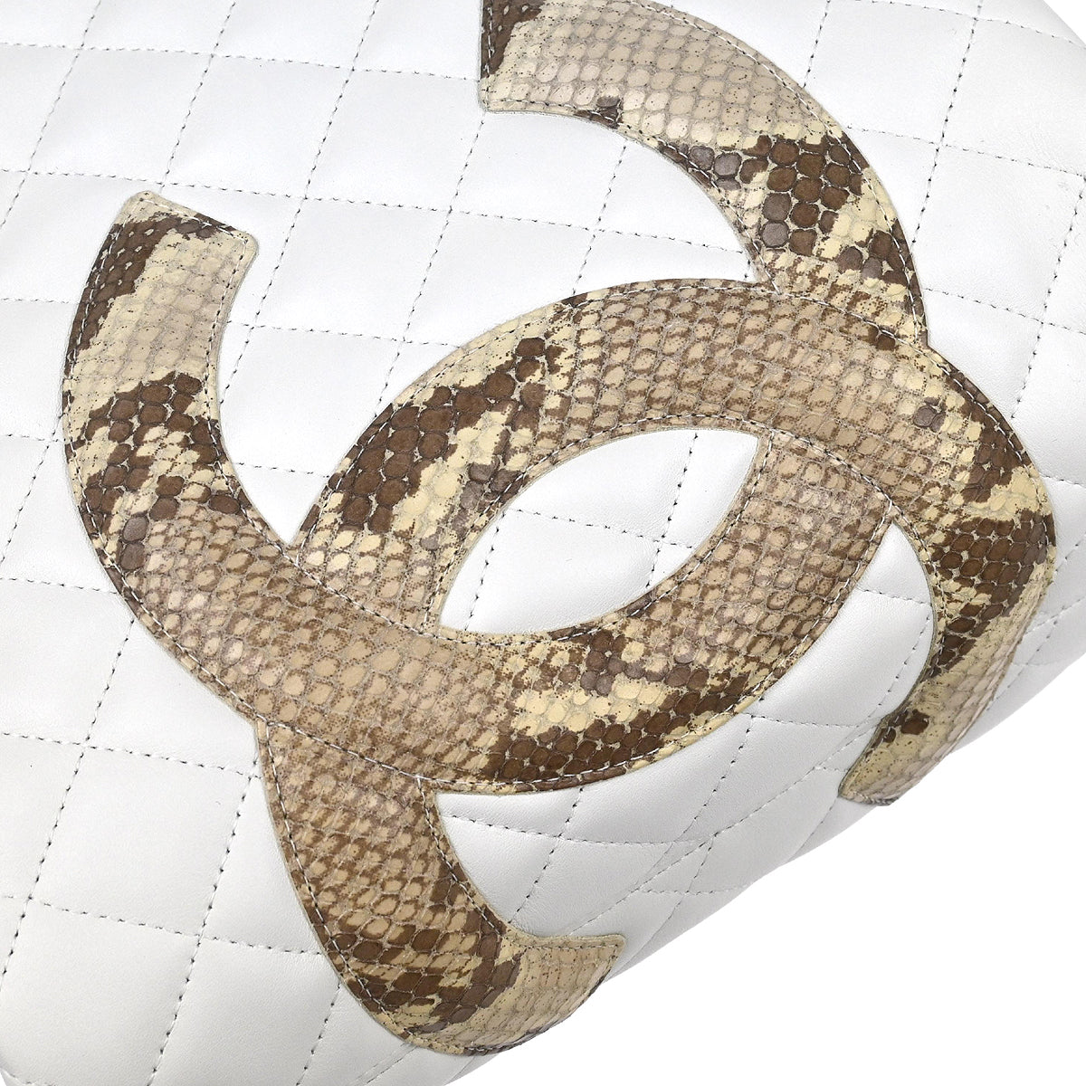 Chanel * 2005-2006 White Calfskin Cambon Ligne Tote Handbag