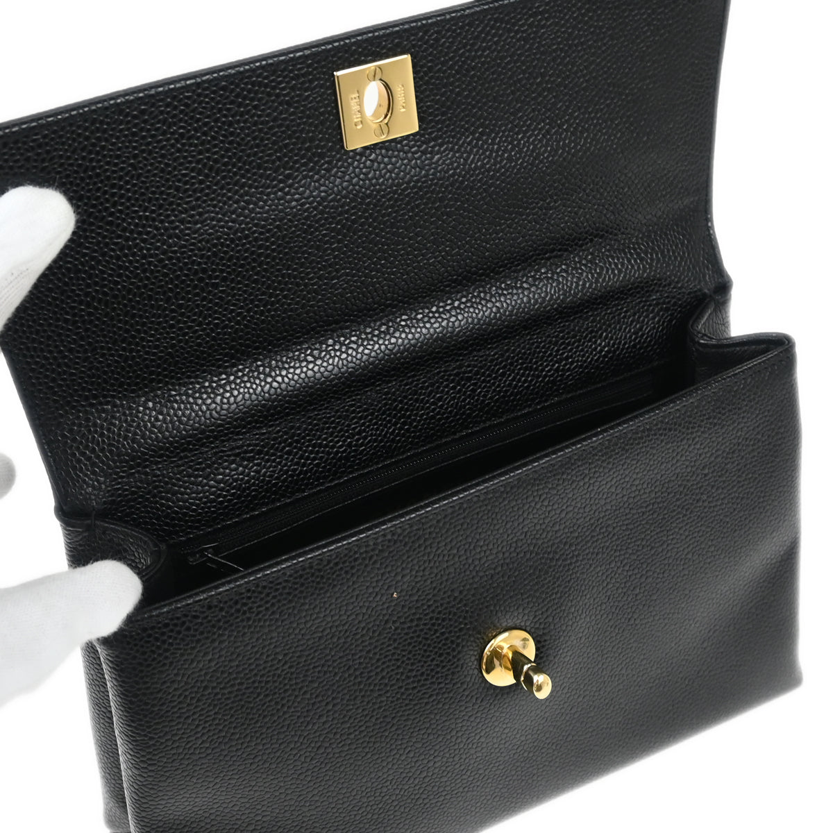 Chanel 1997-1999 Black Caviar Handbag