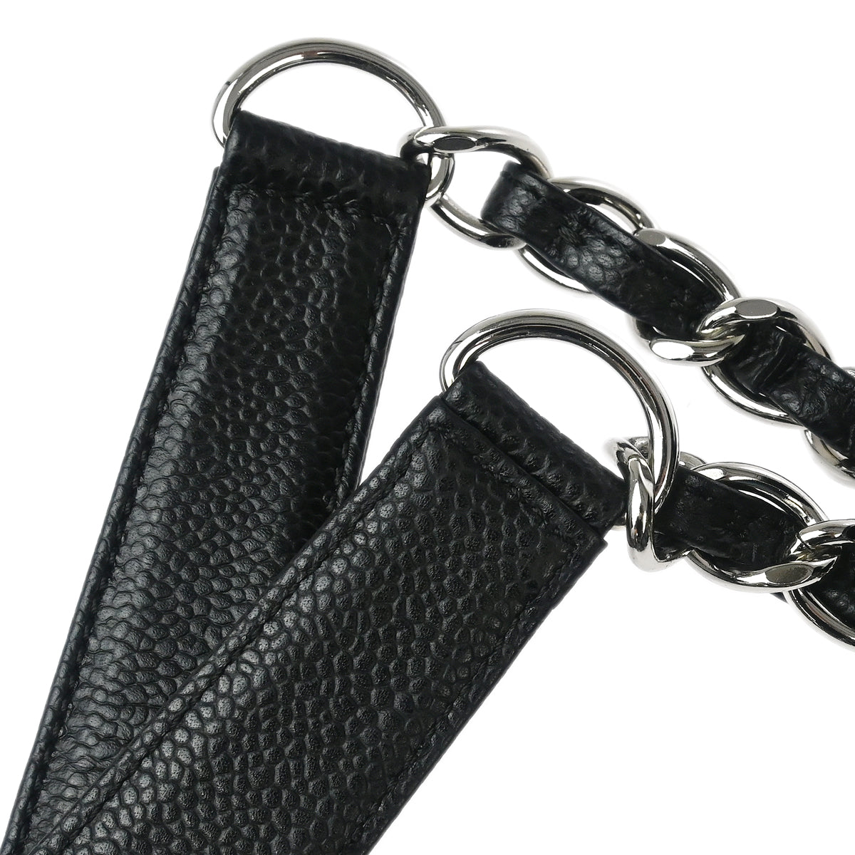Chanel 2008-2009 Black Caviar Grand Shopping Tote GST Chain Handbag
