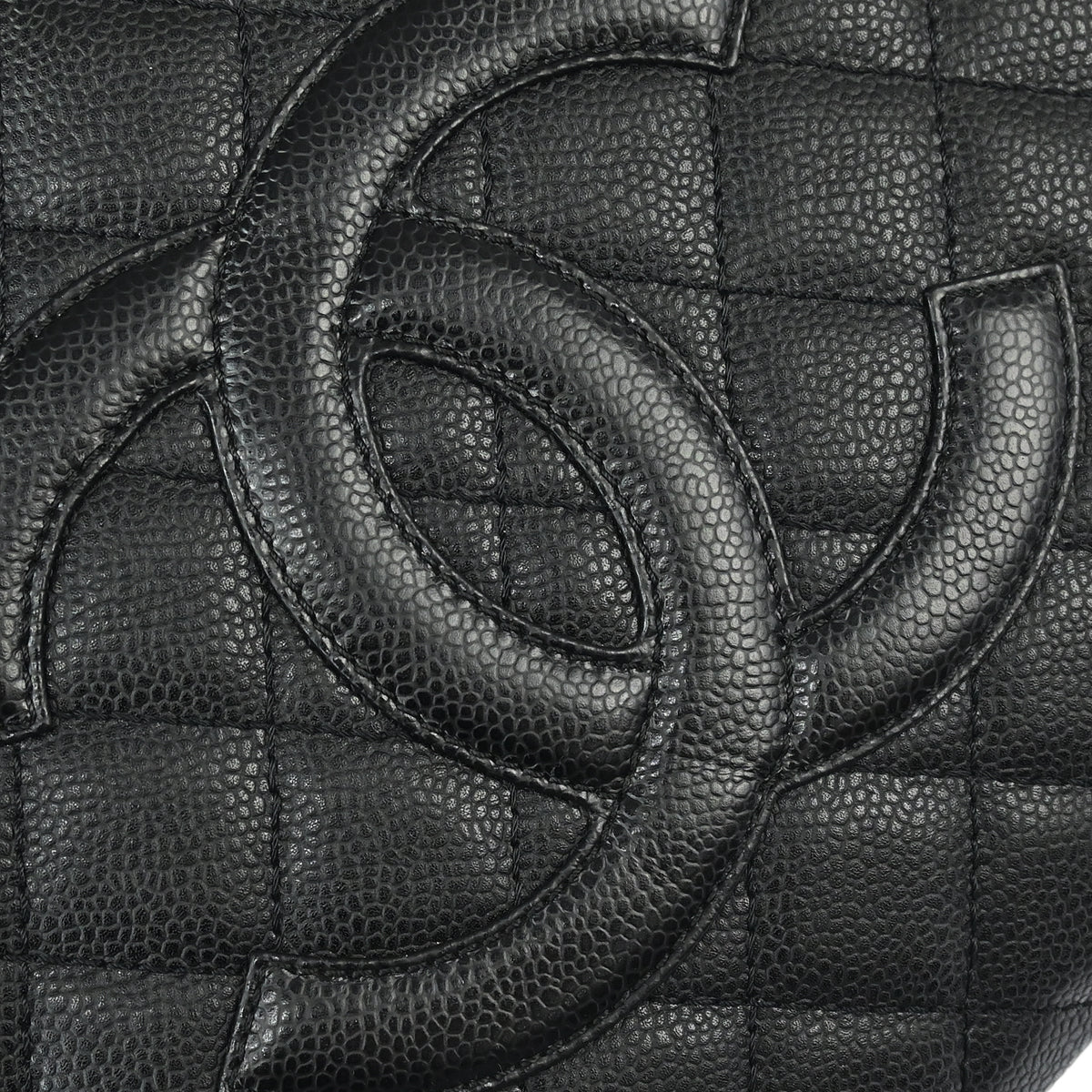 Chanel 2008-2009 Black Caviar Grand Shopping Tote GST Chain Handbag